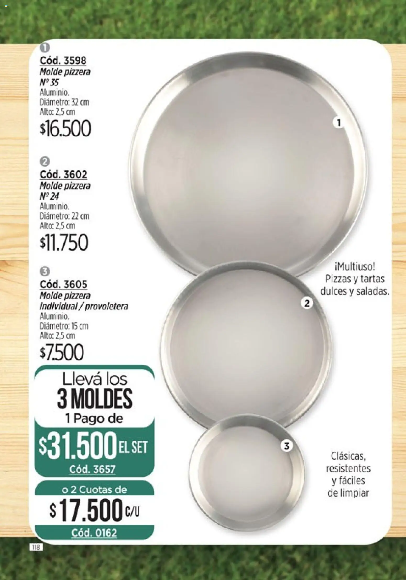 Catálogo Amodil Campaña 1/2026 │ válido desde el 01.01.2026 | Página: 118 | Productos: Pizzera, Molde, Individual