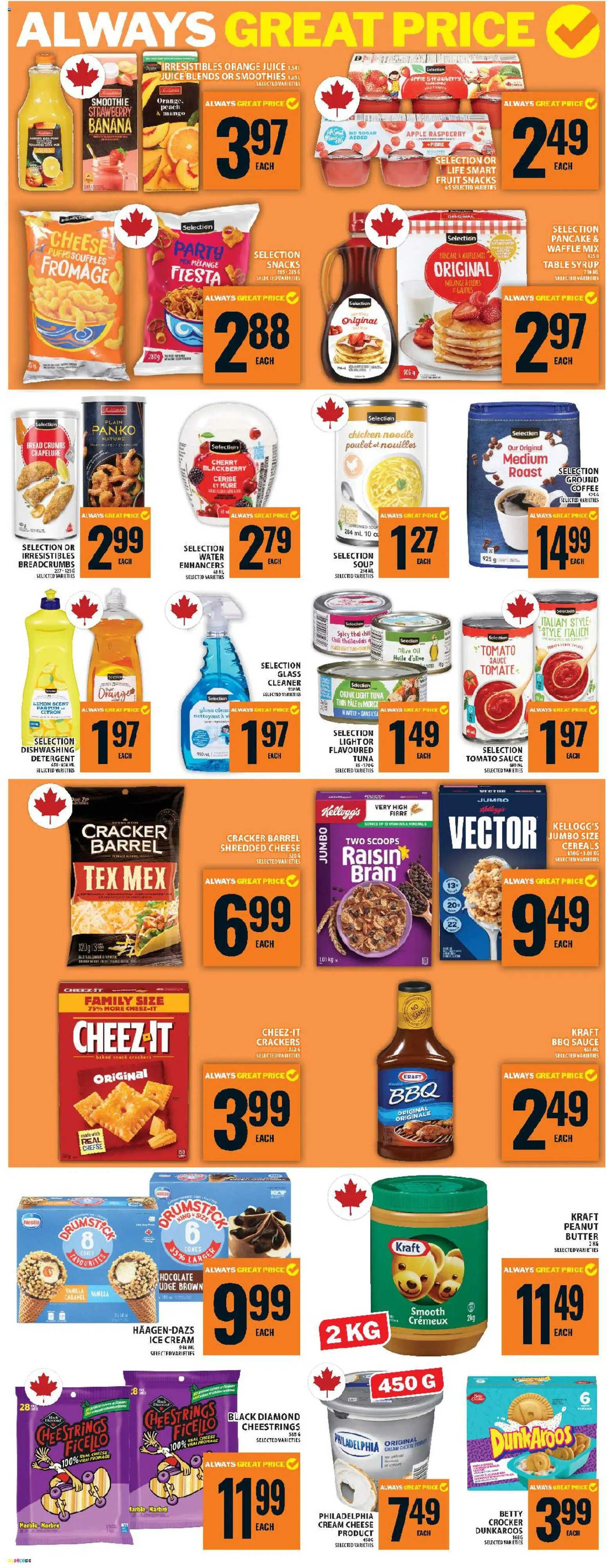 Food Basics flyer valid from 13.11.2025 | Page: 10 | Products: Cereals, Cream, Detergent, Table