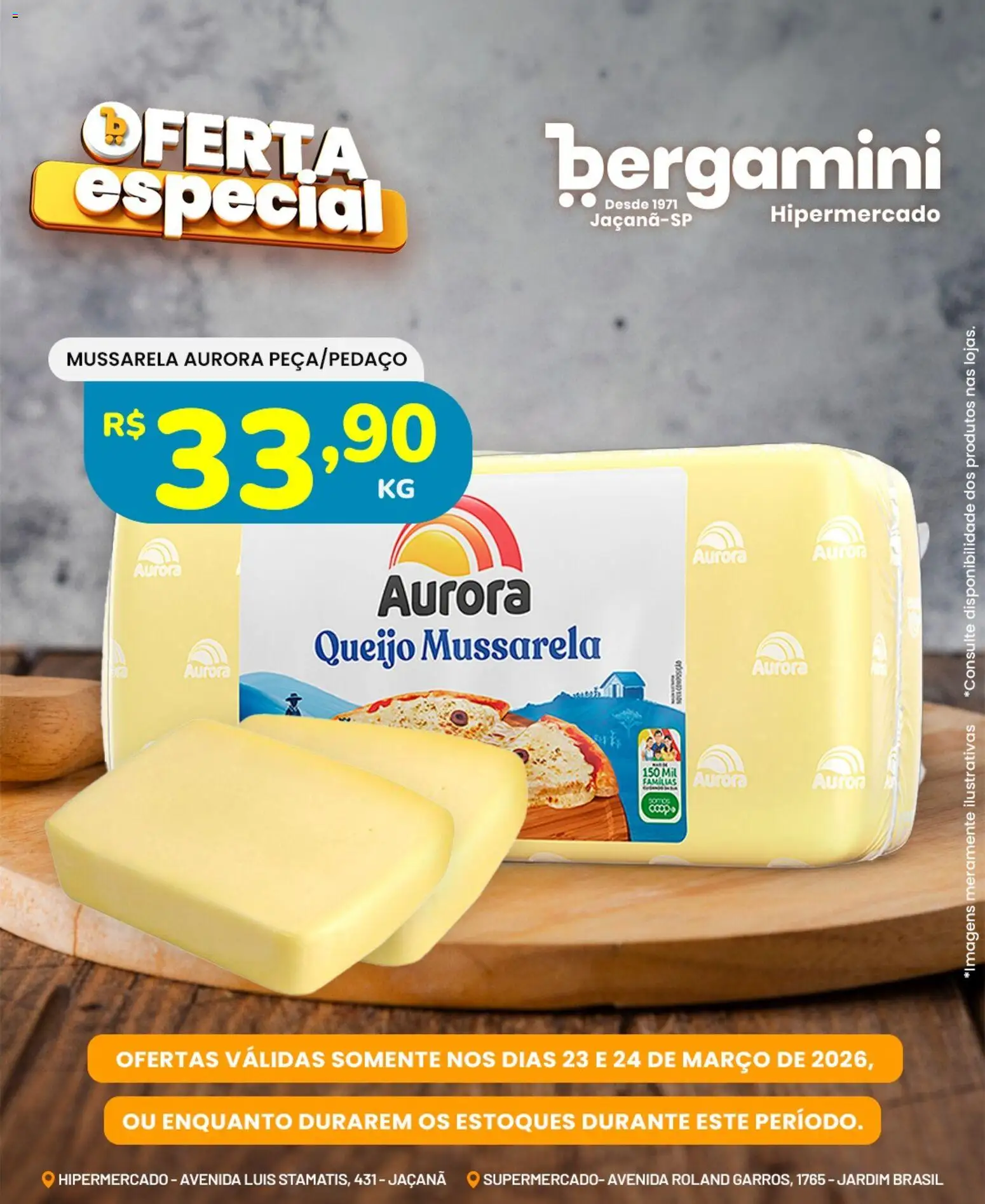 Supermercado Bergamini Folheto - válido de 23.03.2026 | Página: 6 | Produtos: Queijo, Mussarela