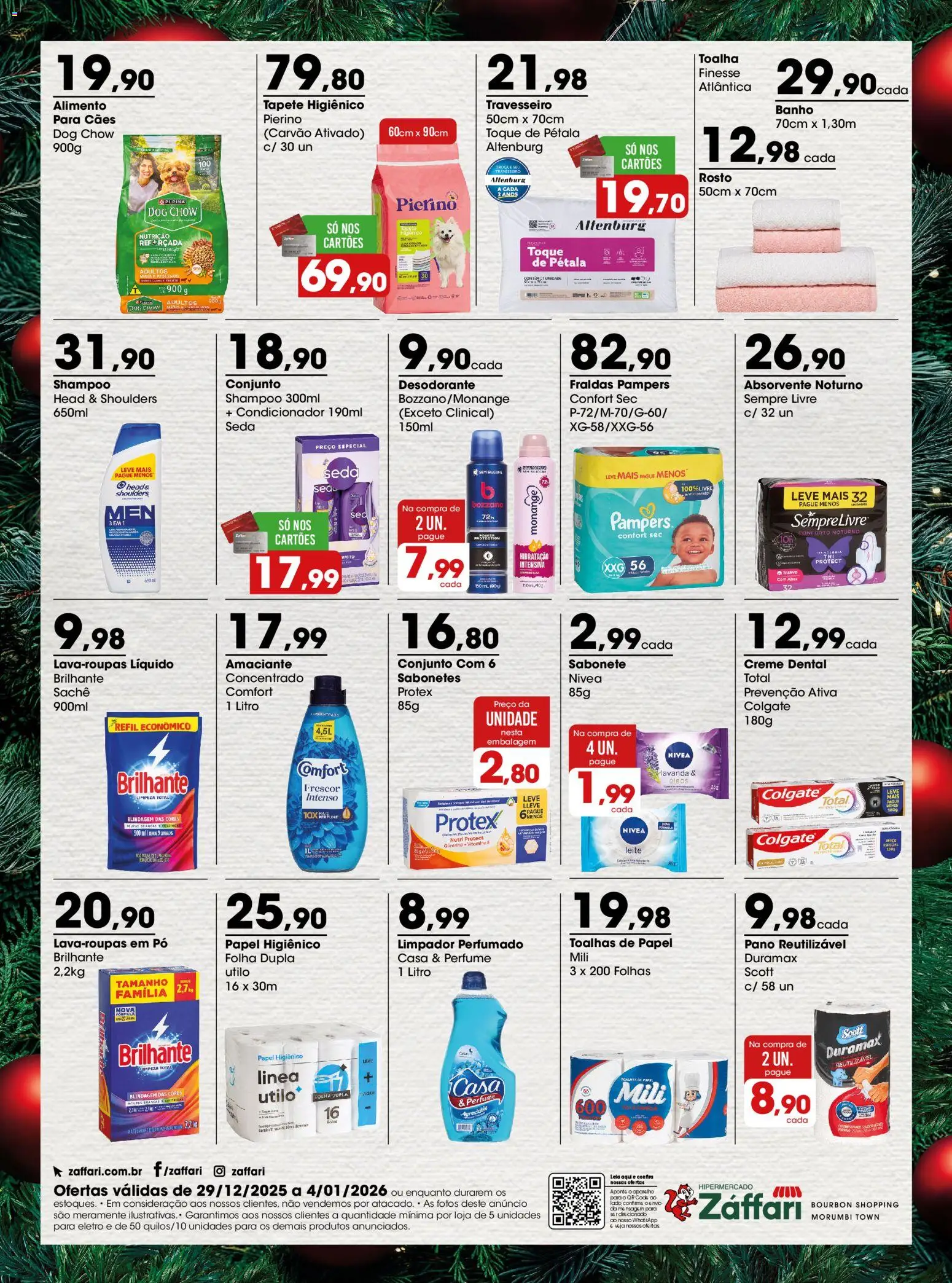 Zaffari Folheto - válido de 29.12.2025 | Página: 4 | Produtos: Shampoo, Leite, Creme, Sempre Livre