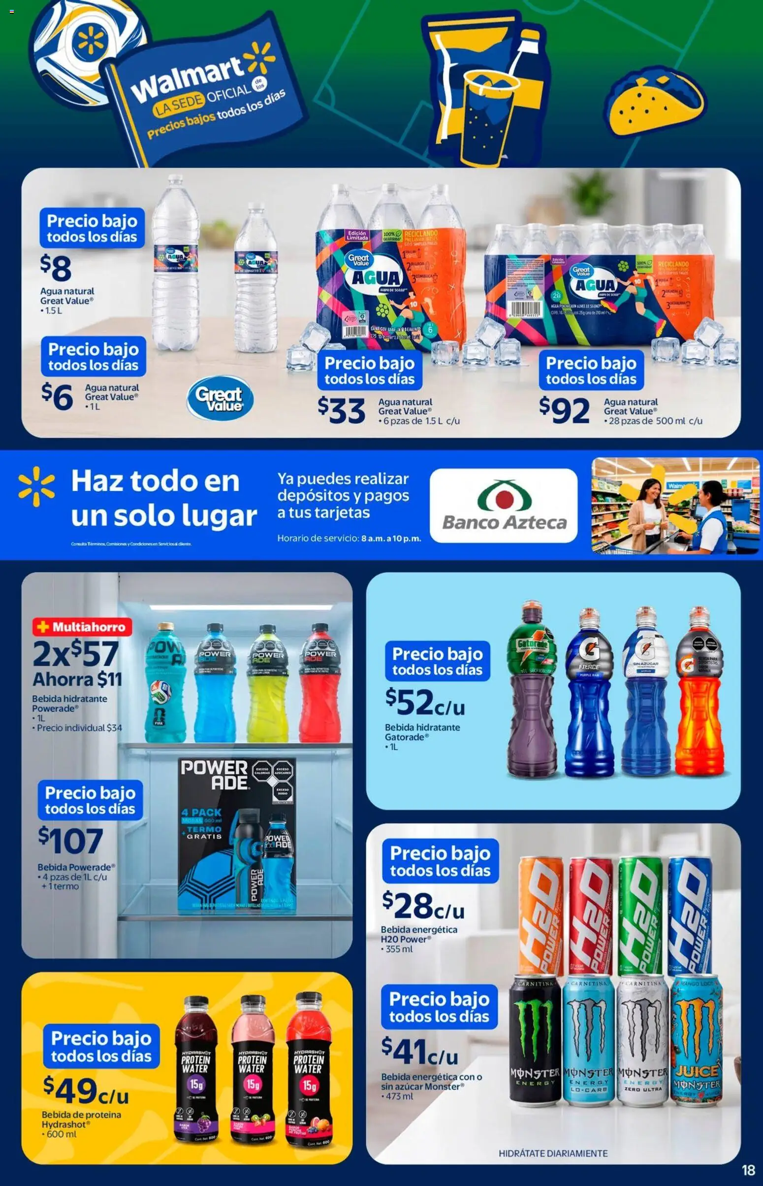Nuevas ofertas de Walmart válidas en toda la República Mexicana desde el 23.04.2026. ¡Encuentra las mejores ofertas en Walmart folleto! | Página: 18 | Productos: Azúcar, Agua, Banco, Termo