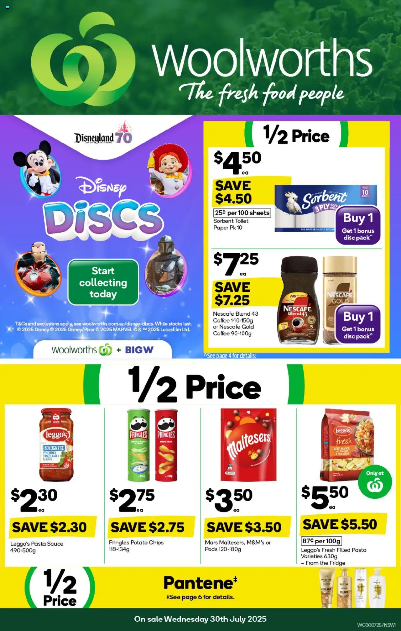 Woolworths catalogue - valid from 30.07.2025 | Page: 1 | Products: Toilet, Sour cream, Chips, Nescafe
