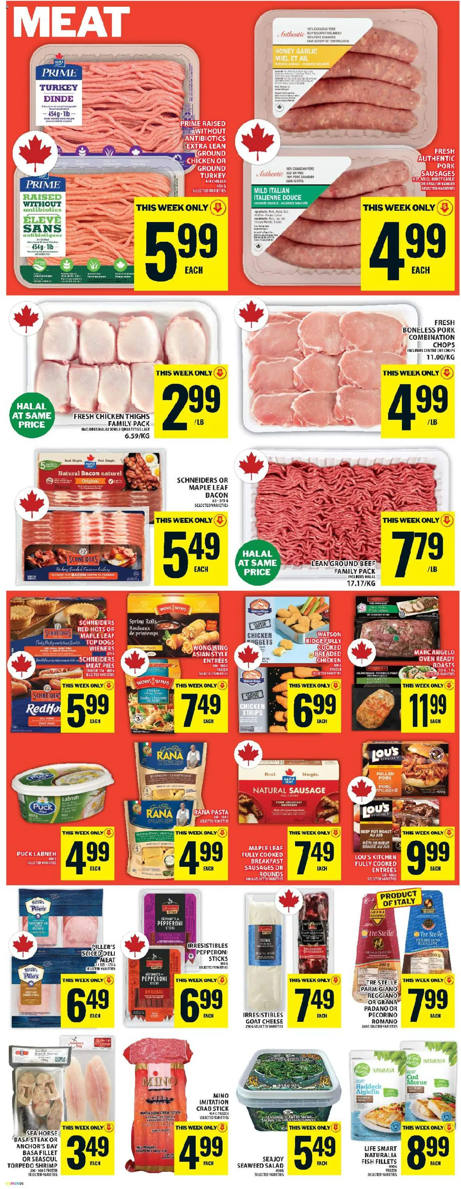 Food Basics flyer valid from 12.02.2026 | Page: 8 | Products: Fish, Salad, Cheese, Chicken