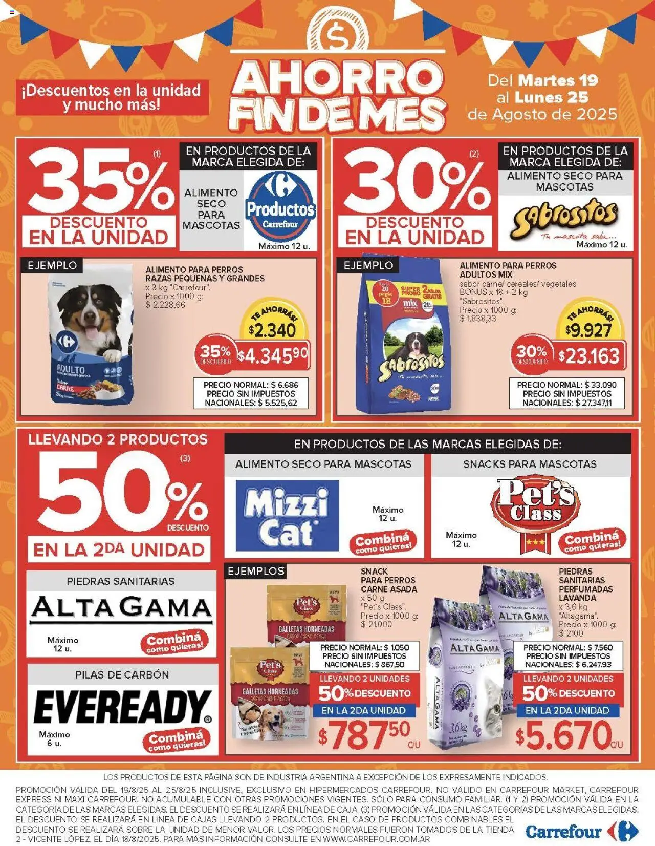 Carrefour ofertas │ válido desde el 19.08.2025 | Página: 18 | Productos: Caso, Pilas, Té, Galletas