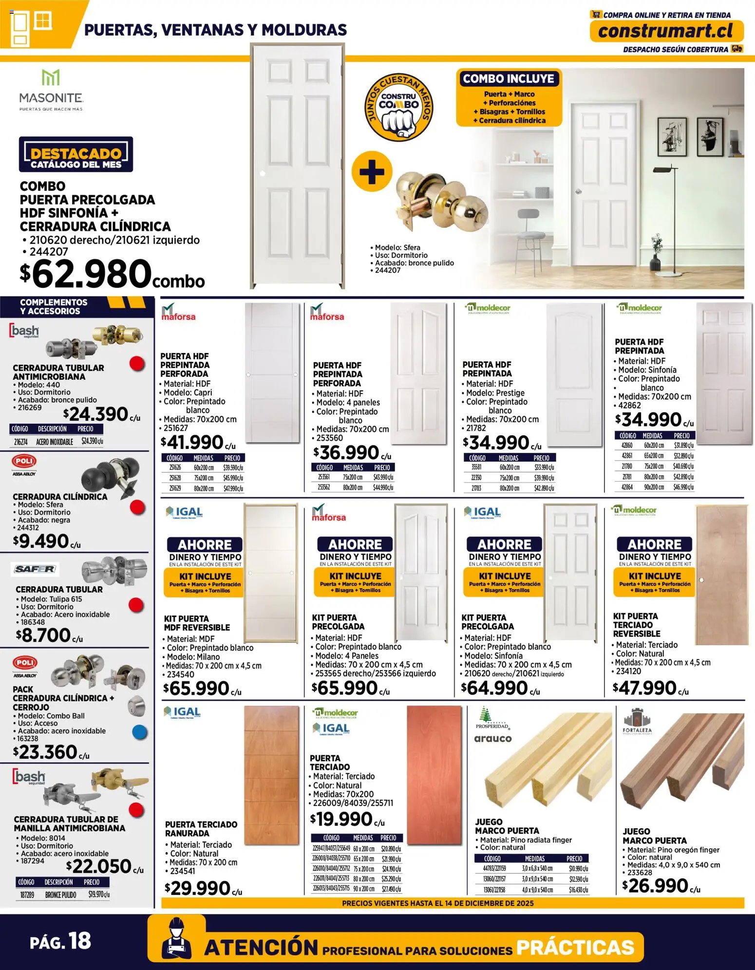 Construmart Ofertas │ válido desde el 01.12.2025 | Página: 18 | Productos: Cerradura, Bisagra