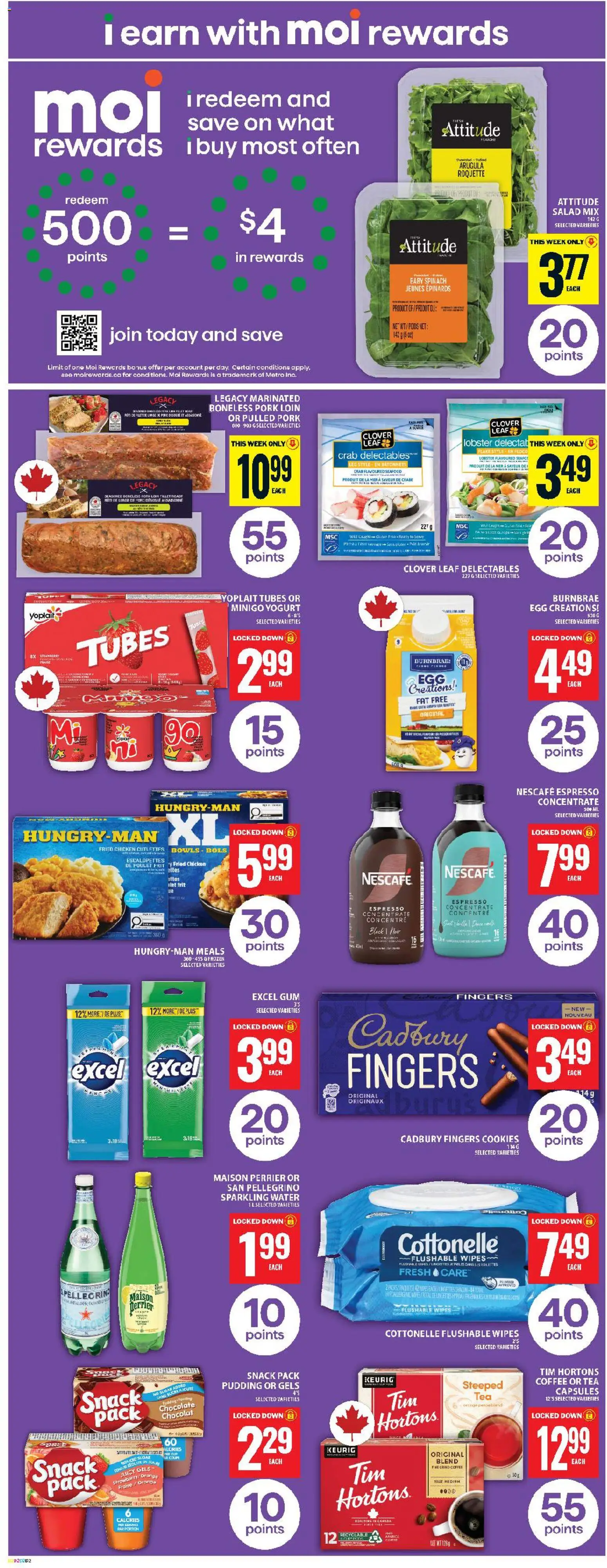 Food Basics flyer valid from 19.02.2026 | Page: 5 | Products: Cookies, Salad, Chocolate, Pork
