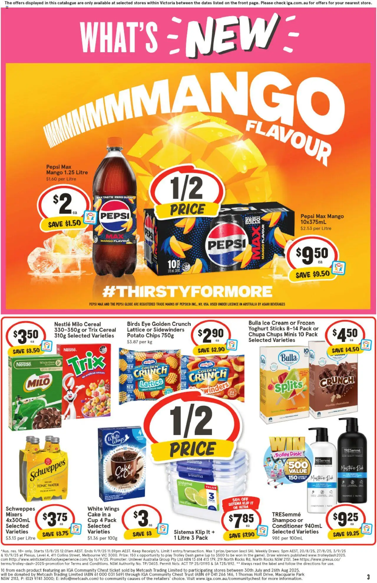 IGA catalogue - valid from 20.08.2025 | Page: 3 | Products: Powder, Antiperspirant, Nappies, Pants