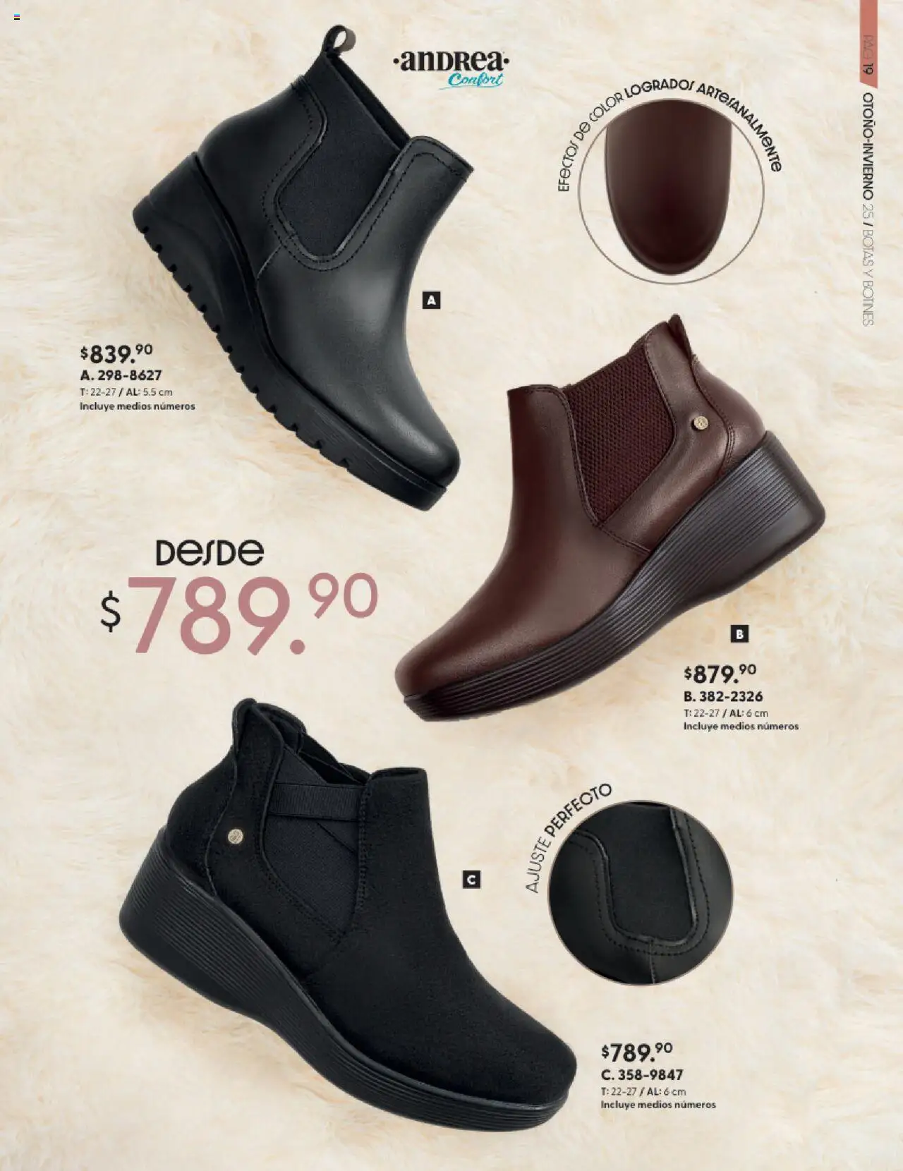 Nuevas ofertas de Andrea válidas en toda la República Mexicana desde el 24.08.2025. ¡Encuentra las mejores ofertas en Andrea - CCatálogo Calzado Confort Otoño! | Página: 19 | Productos: Botas, Botines