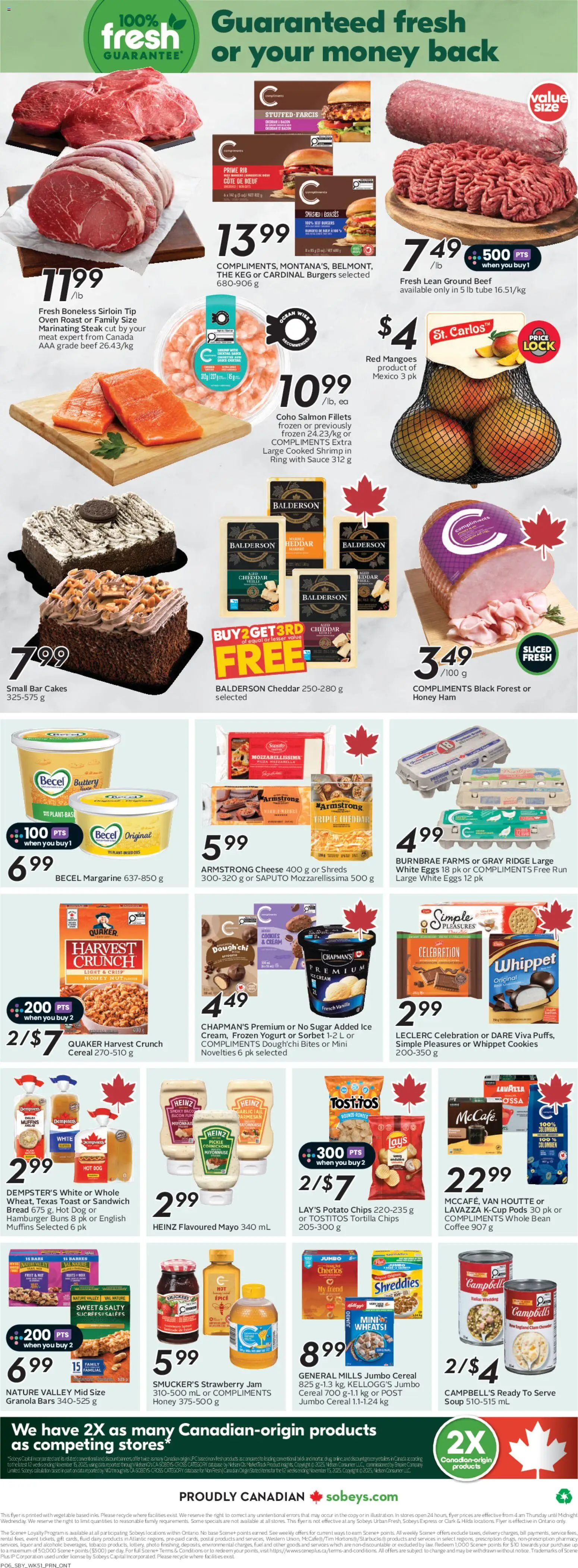 Sobeys flyer valid from 16.04.2026 | Page: 4 | Products: Beef, Cream, Cookies, Eggs