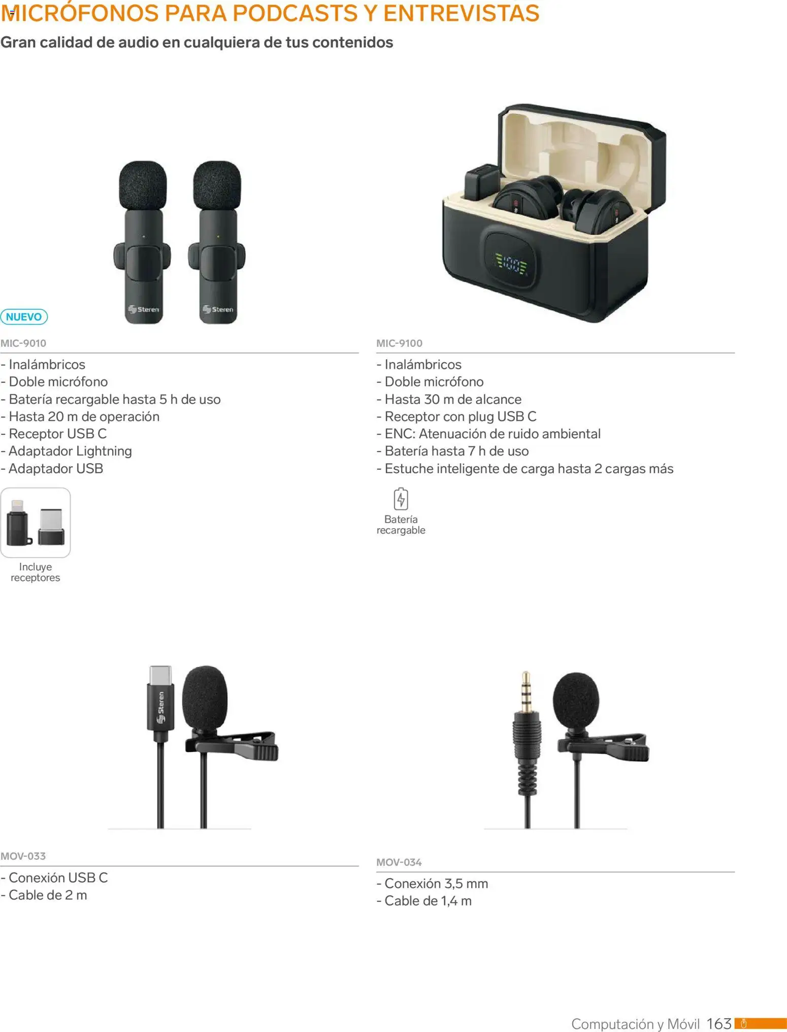 Nuevas ofertas de Steren válidas en toda la República Mexicana desde el 01.01.2026. ¡Encuentra las mejores ofertas en Steren catálogo! | Página: 175 | Productos: Estuche, Movil, Cable, Micrófono