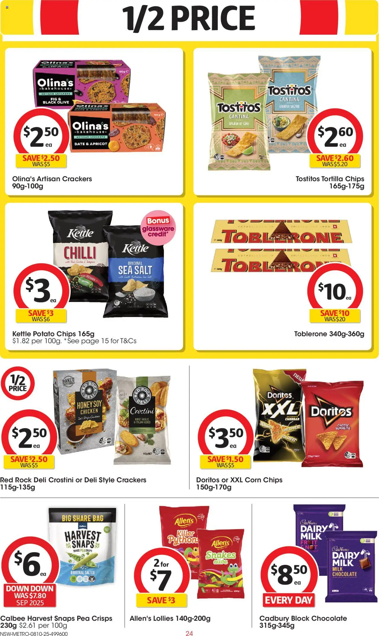 Coles catalogue - valid from 08.10.2025 | Page: 24 | Products: Chocolate, Glassware, Chips, Chilli