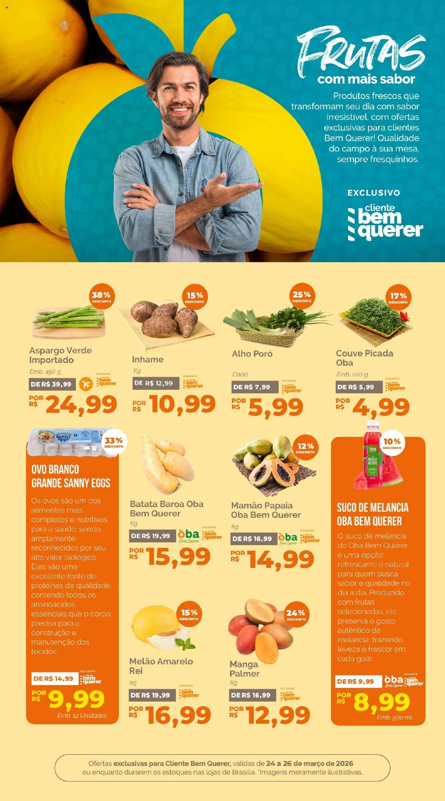 Oba Hortifruti Folheto - válido de 24.03.2026 | Página: 4 | Produtos: Melão, Inhame, Mamão, Batata