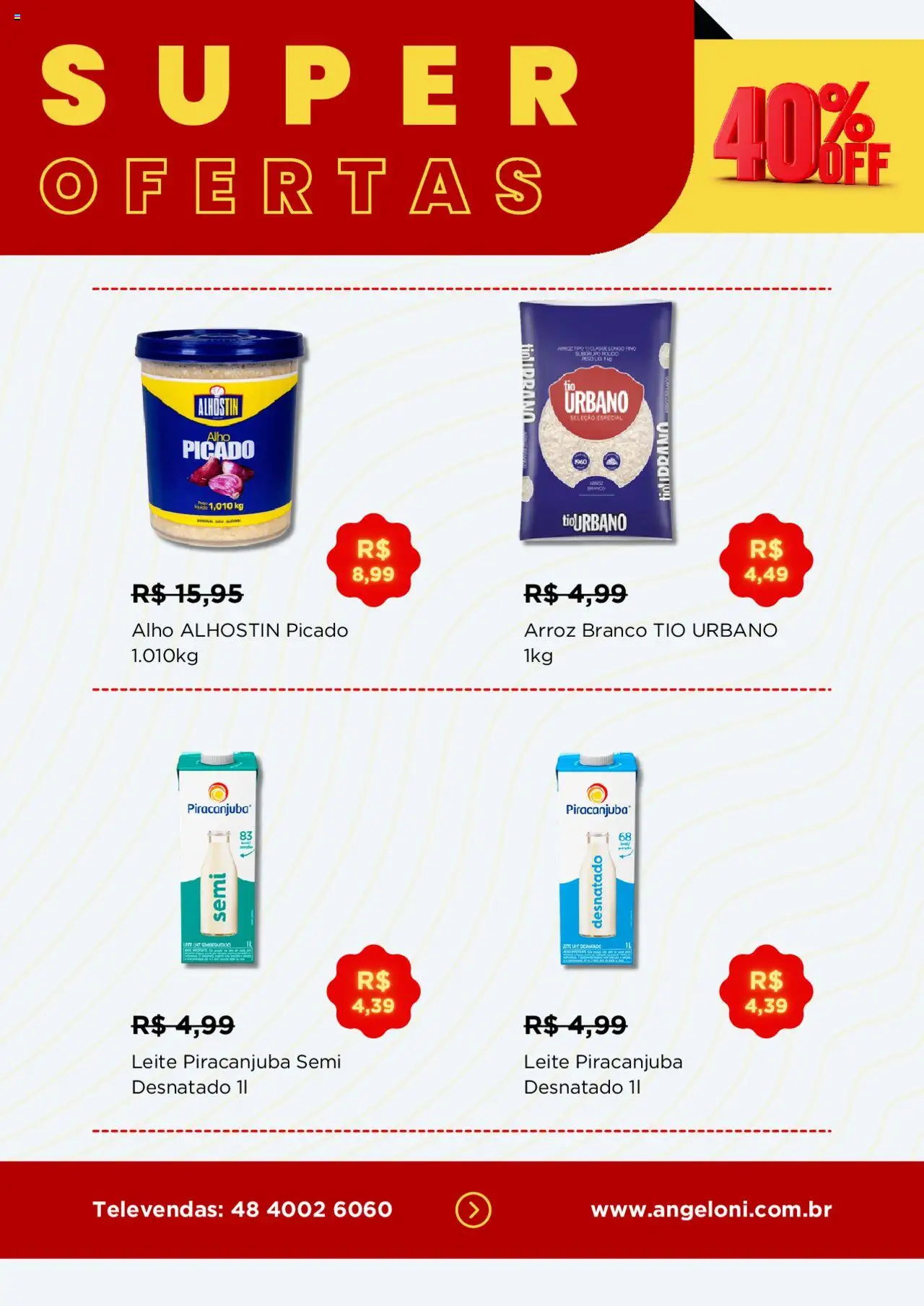 Angeloni Folheto - válido de 19.08.2025 | Página: 3 | Produtos: Alho, Leite, Arroz