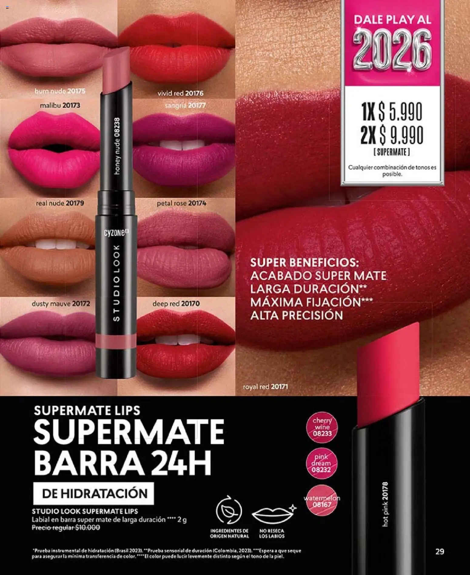 Catálogo CyZone Campaña 1 │ válido desde el 01.01.2026 | Página: 29 | Productos: Mate, Labial