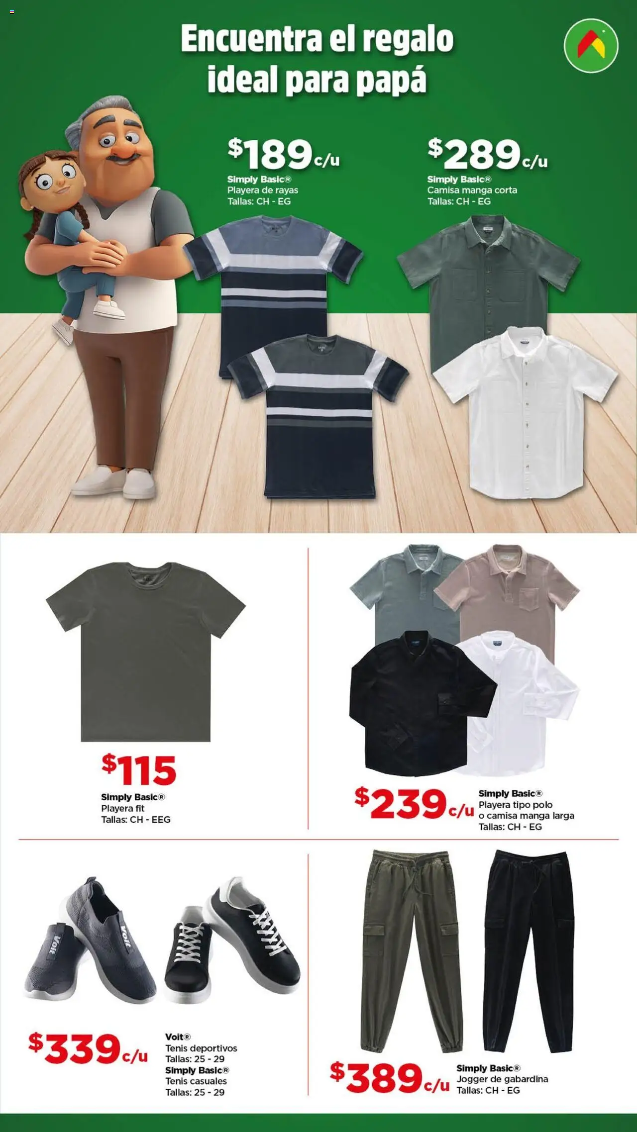 Nuevas ofertas de Bodega Aurrerá válidas en toda la República Mexicana desde el 05.06.2025. ¡Encuentra las mejores ofertas en Bodega Aurrerá folleto Celebrar al más Padre! | Página: 6 | Productos: Papa, Tenis, Camisa, Manga