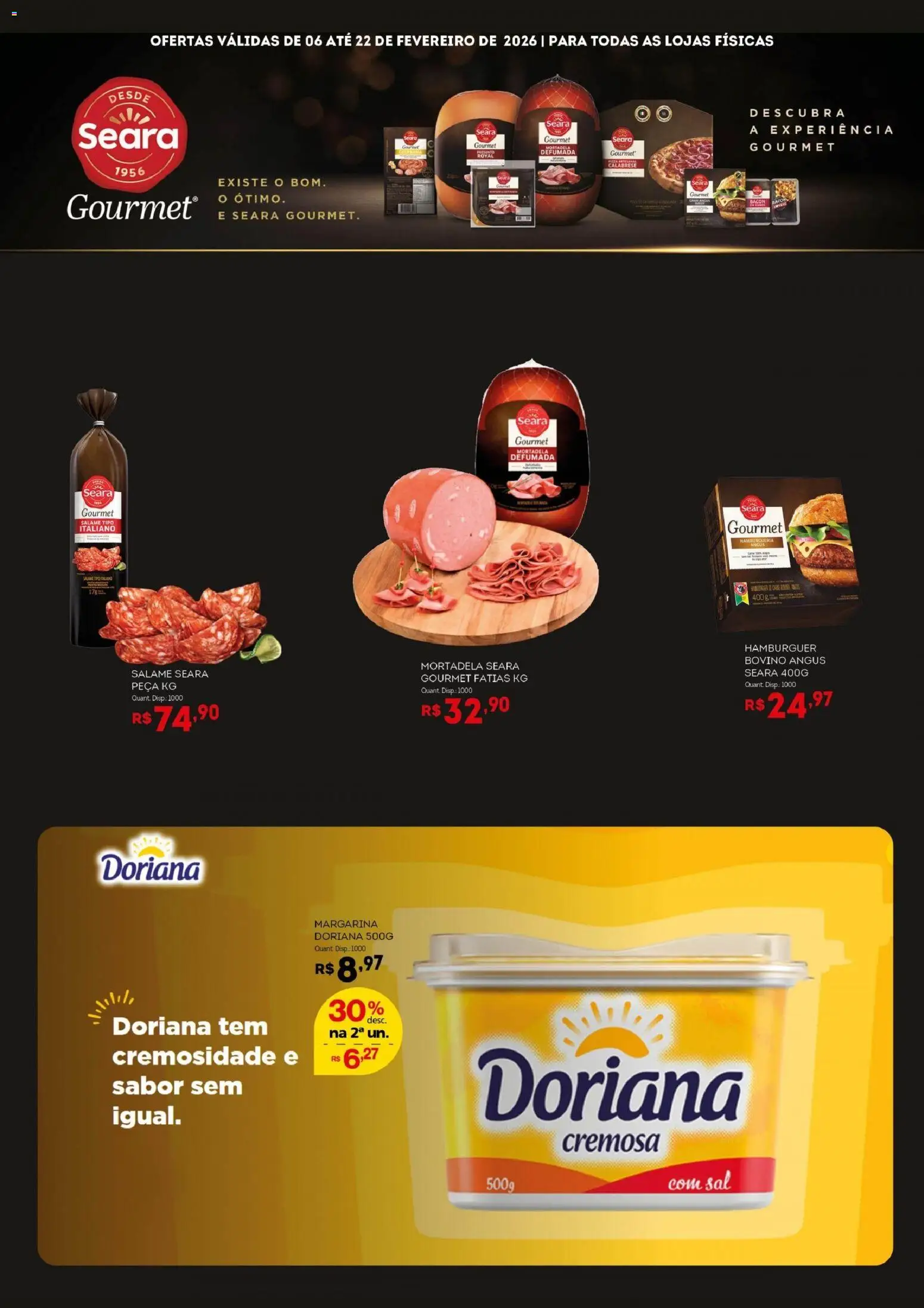 Bistek Supermercados Folheto - válido de 06.02.2026 | Página: 2 | Produtos: Salame, Mortadela, Hambúrguer, Sal