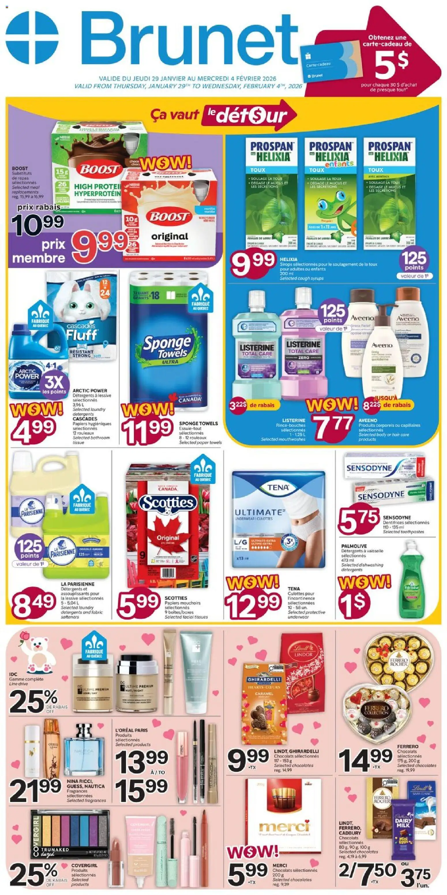 Brunet flyer valid from 29.01.2026 | Page: 1 | Products: Sponge, Milk, Underwear