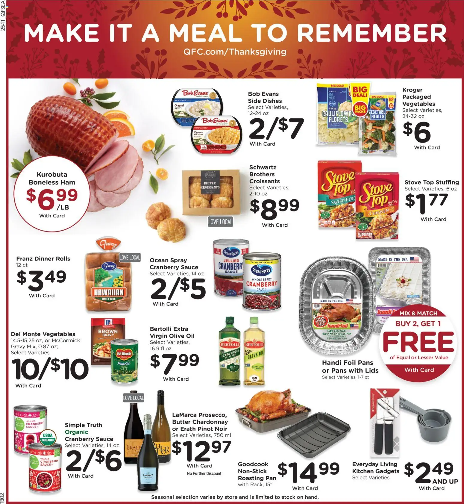 QFC Weekly Ad - WA - valid from 12.11.2025 | Page: 3 | Products: Pan, Vegetables, Cauliflower, Stove