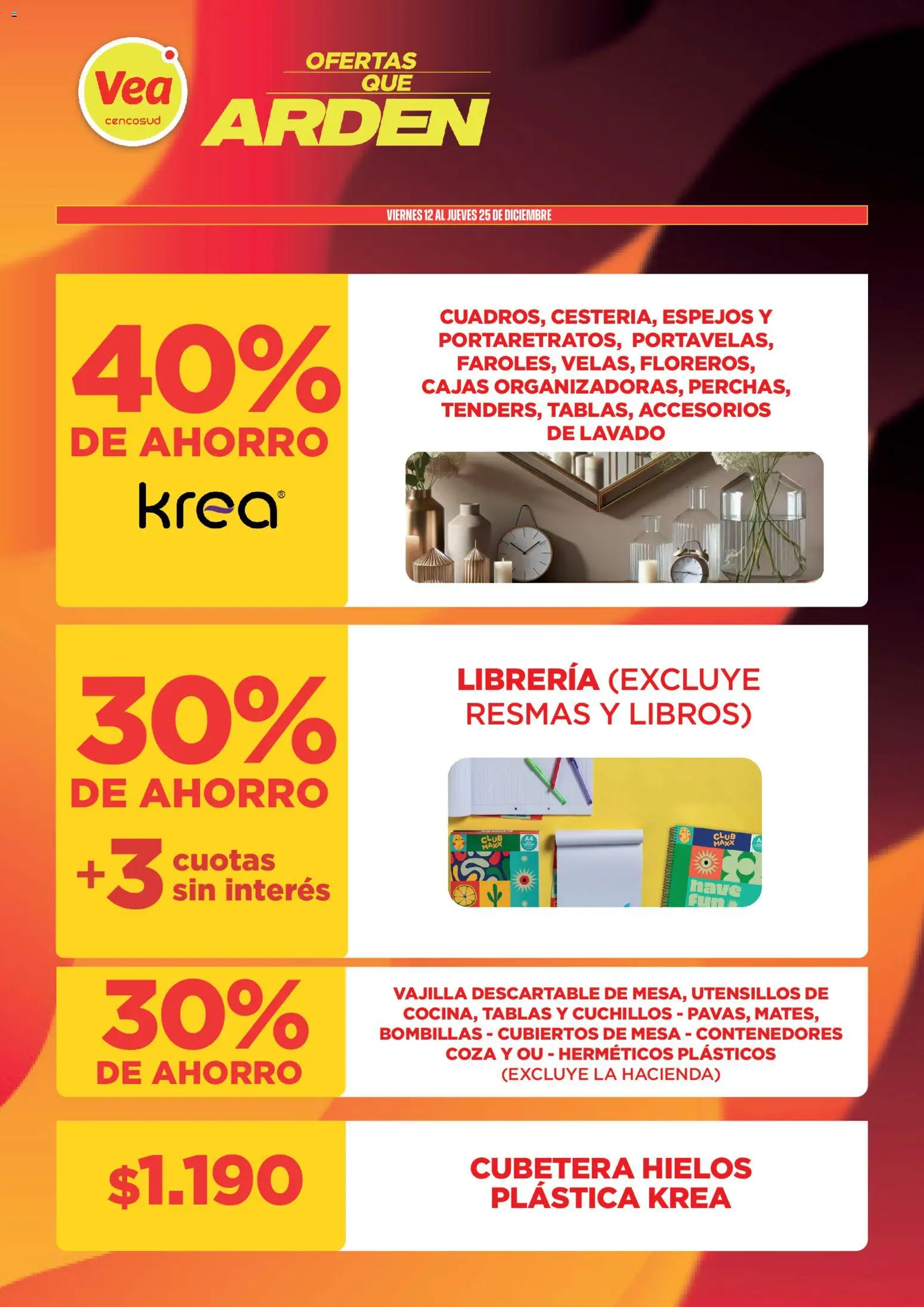 Vea - Ofertas que Arden │ válido desde el 12.12.2025 | Página: 9 | Productos: Mesa, Cubetera
