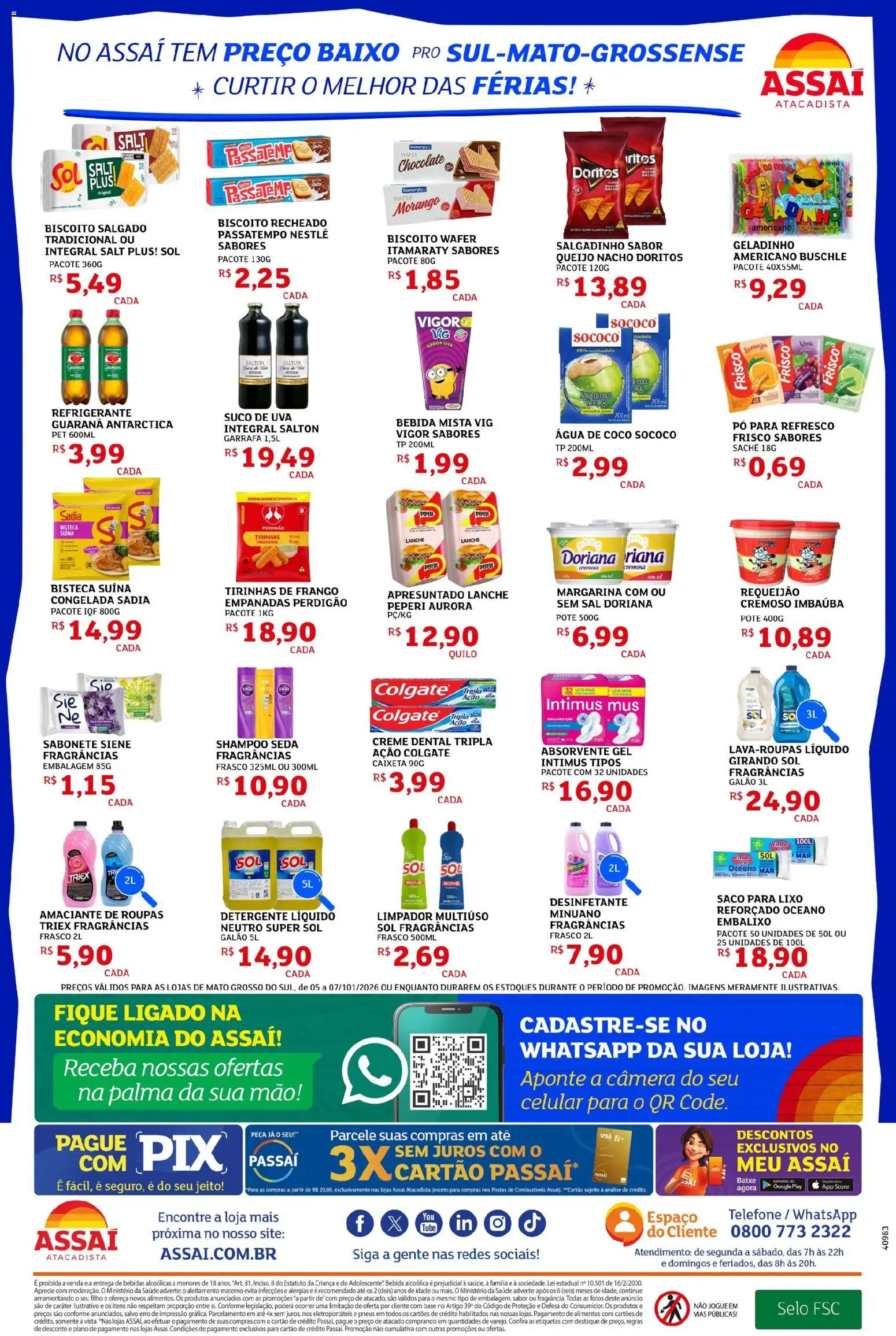 Assaí Atacadista Folheto - válido de 05.01.2026 | Página: 2 | Produtos: Saco para lixo, Biscoito, Chocolate, Base