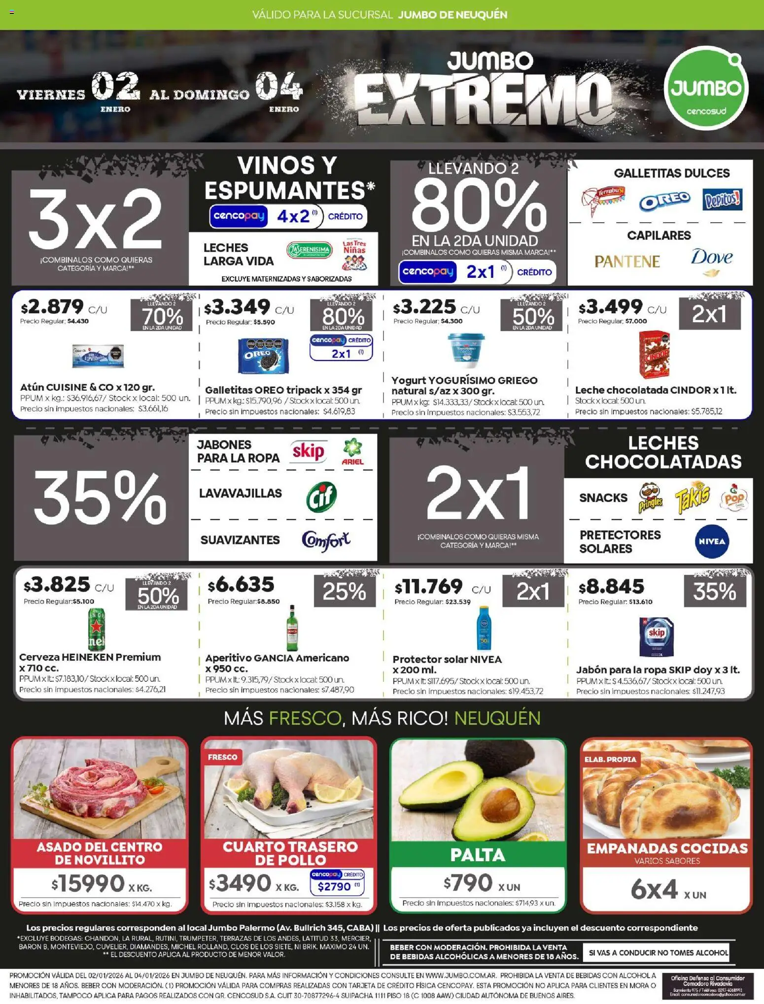 Jumbo - Ofertas | Neuquén │ válido desde el 02.01.2026 | Página: 1 | Productos: Lavavajillas, Atún, Protector solar, Leche