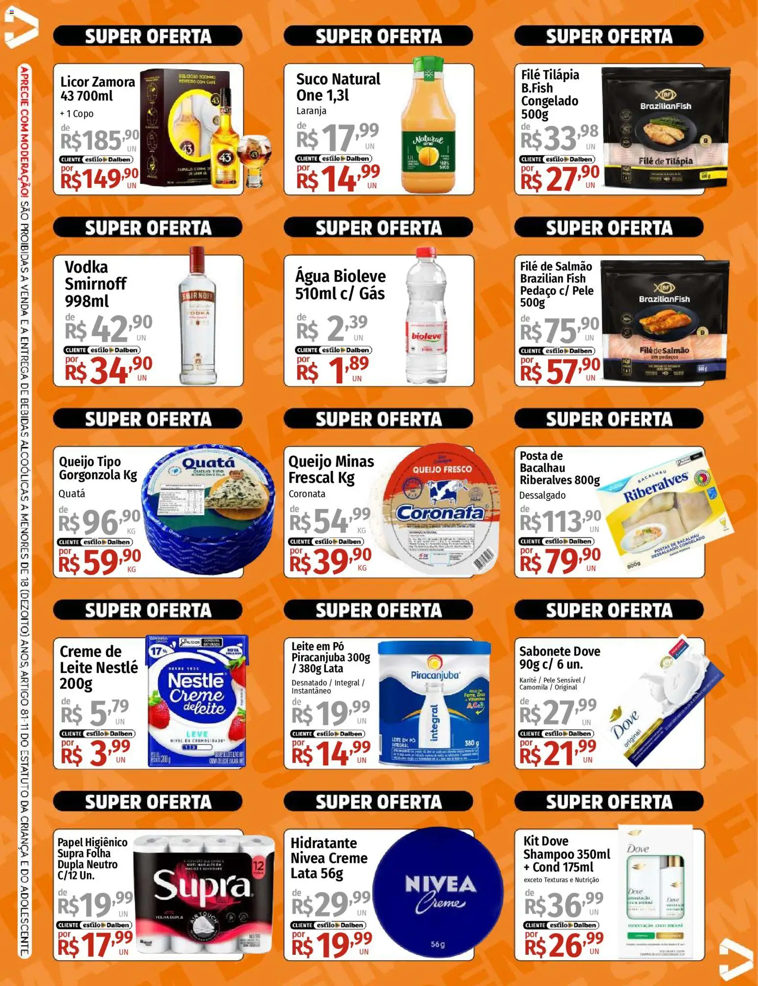 Supermercado Dalben Folheto - válido de 31.10.2025 | Página: 2 | Produtos: Shampoo, Salmão, Leite, Dove