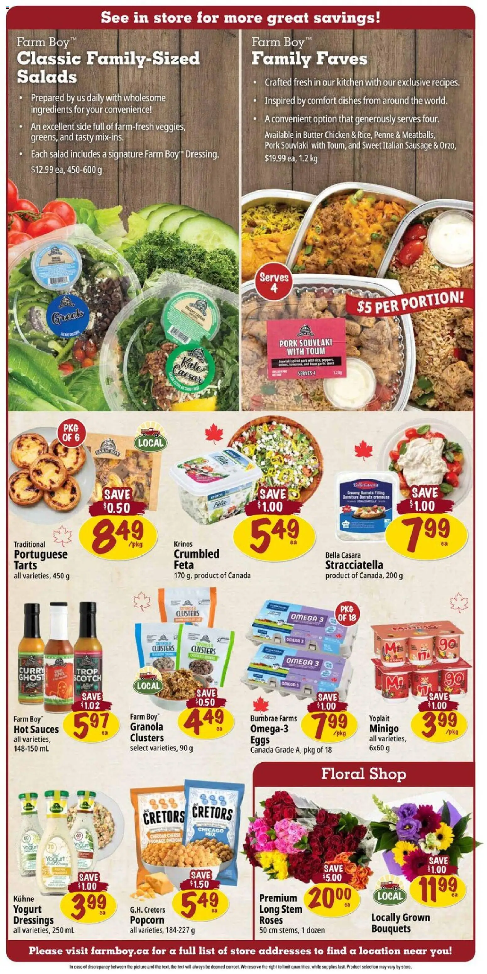 Farm Boy flyer valid from 09.04.2026 | Page: 3 | Products: Salad, Cheese, Eggs, Chicken