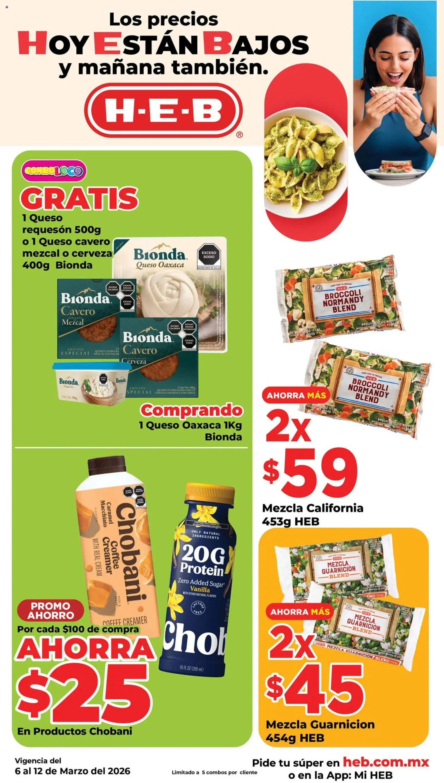 Nuevas ofertas de H-E-B válidas en toda la República Mexicana desde el 06.03.2026. ¡Encuentra las mejores ofertas en H-E-B folleto! | Página: 8 | Productos: Brocoli, Queso, Cerveza