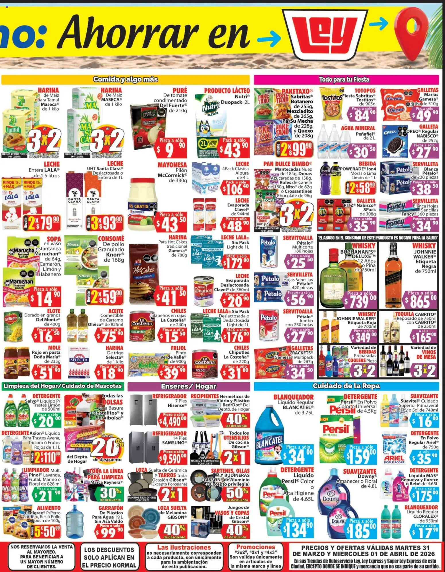 Nuevas ofertas de Casa Ley válidas en toda la República Mexicana desde el 31.03.2026. ¡Encuentra las mejores ofertas en Casa Ley folleto Autoservicio La Paz, BCS! | Página: 4 | Productos: Sopa, Pasta, Suavizante, Vasos