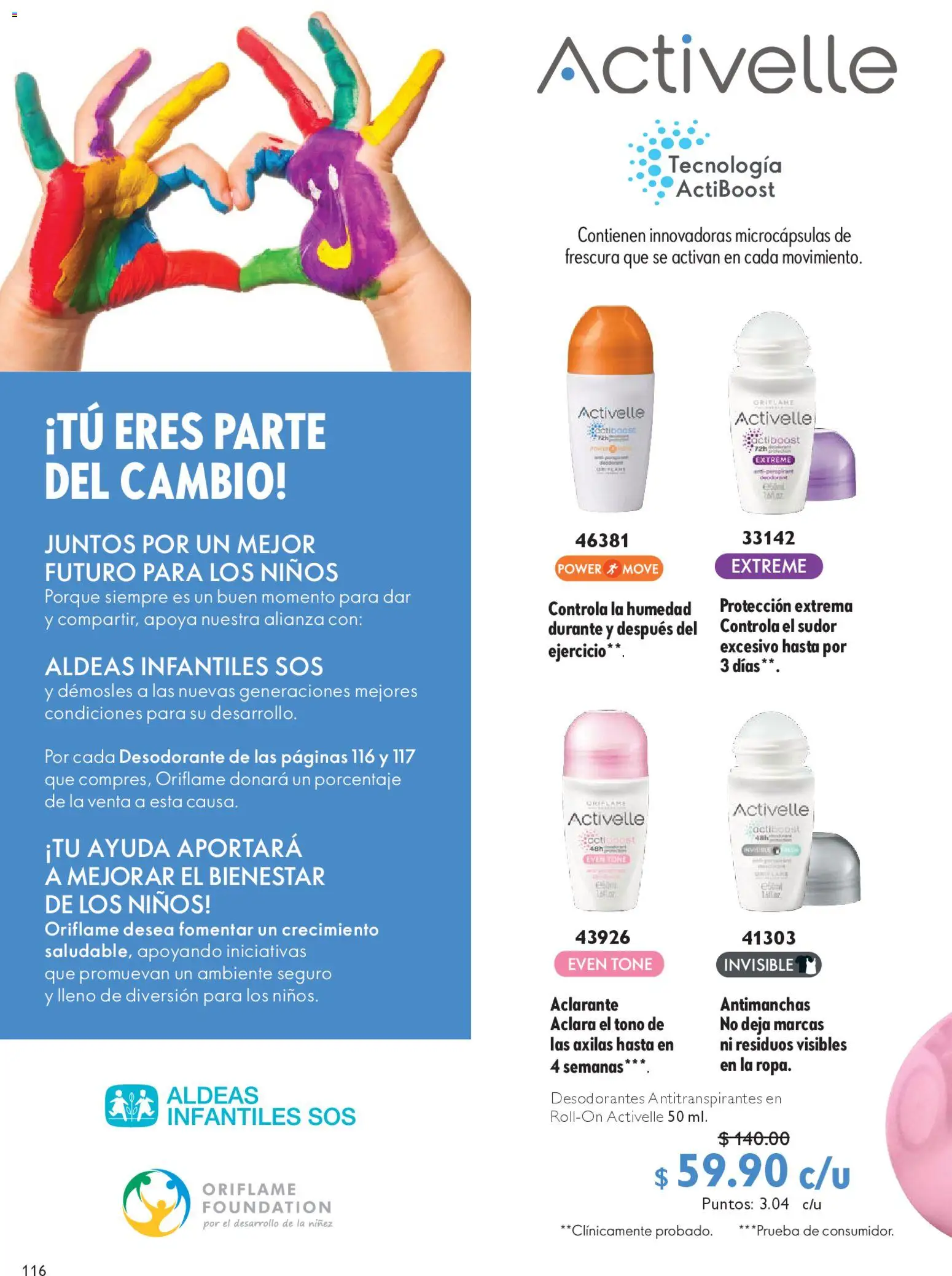 Nuevas ofertas de Oriflame válidas en toda la República Mexicana desde el 14.02.2026. ¡Encuentra las mejores ofertas en Oriflame campaña 3 2026! | Página: 116 | Productos: Desodorante, Aclarante