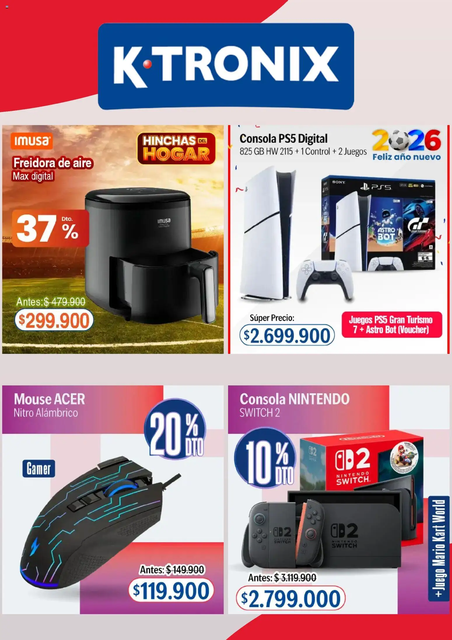 Ktronix revista - valida desde el 10.01.2026 | Página: 5 | Productos: Freidora de aire, Juego, Freidora, Mouse