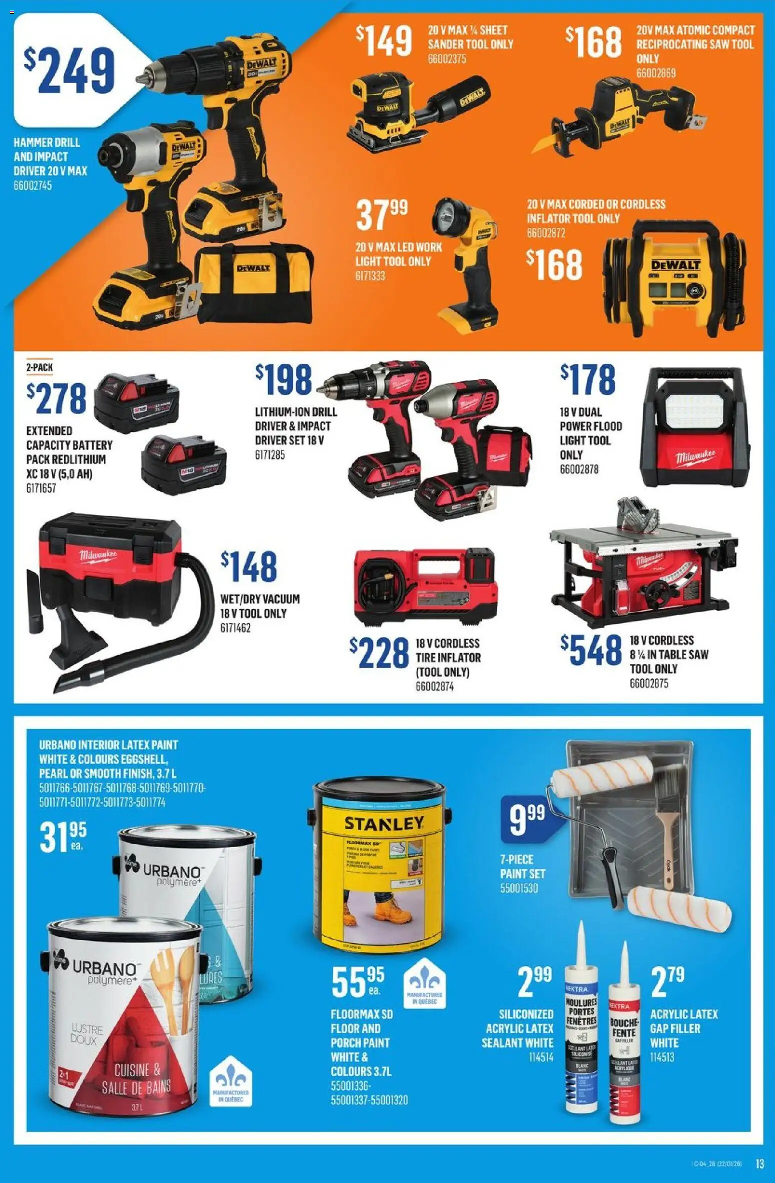 Canac flyer valid from 22.01.2026 | Page: 13 | Products: Table, Battery