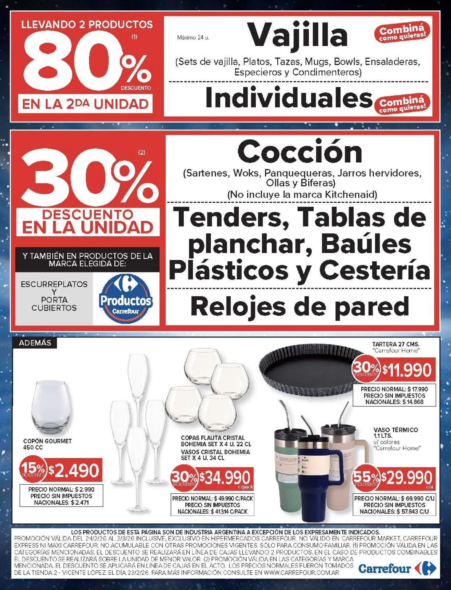 Carrefour ofertas │ válido desde el 24.02.2026 | Página: 23 | Productos: Caso, Sobre, Vasos