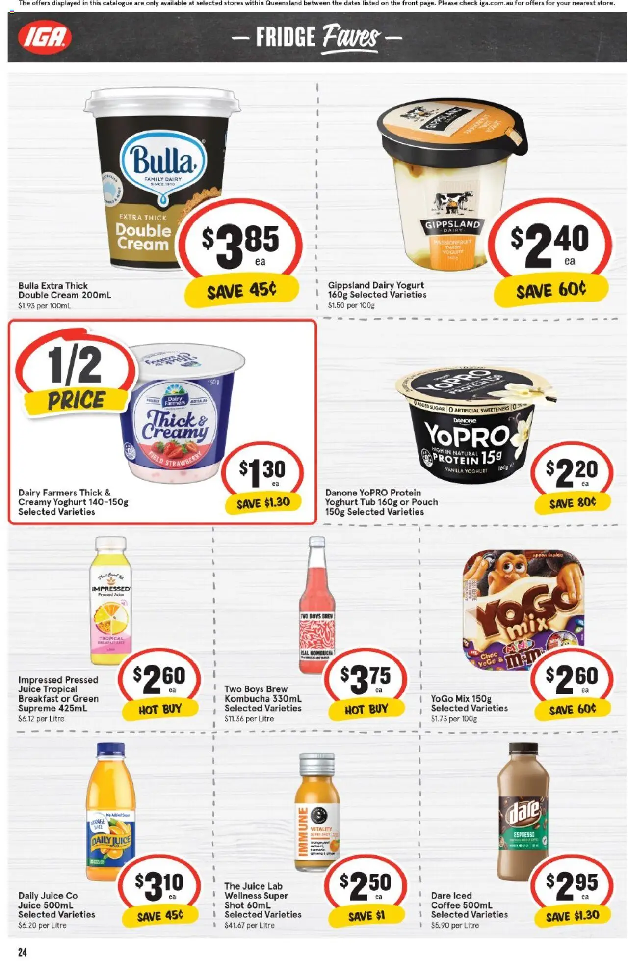 IGA catalogue - valid from 27.08.2025 | Page: 22 | Products: Yoghurt, Passionfruit, Cream, Fridge