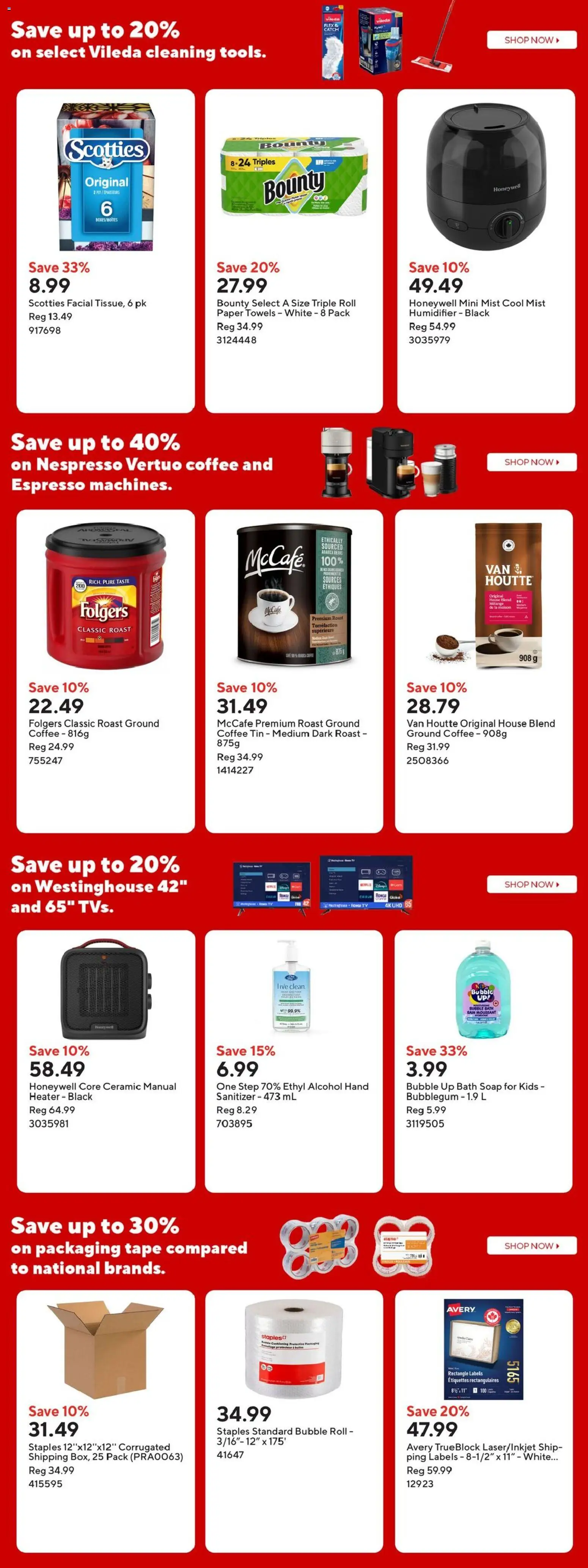 Staples flyer valid from 30.01.2026 | Page: 15 | Products: Soap, Bubble bath, Bath, Coffee