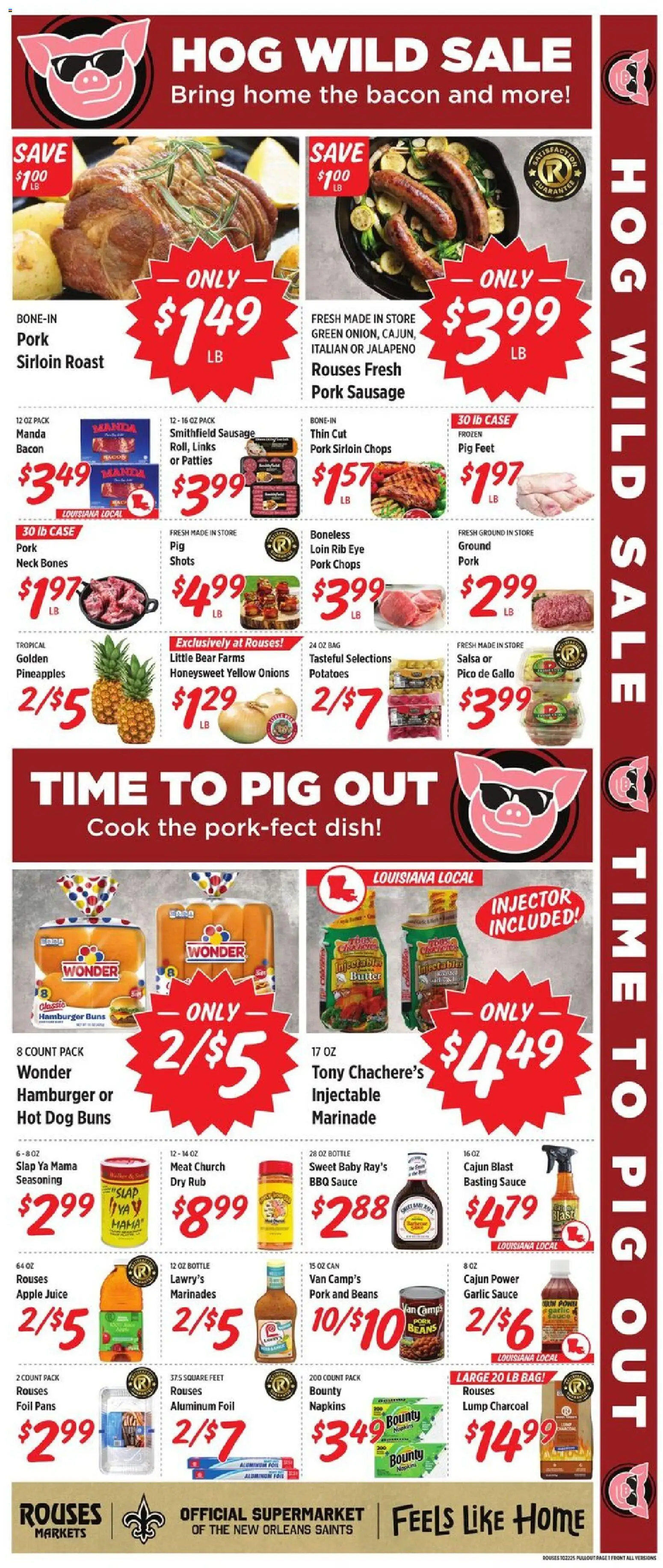 Rouses Weekly Ad - valid from 22.10.2025 | Page: 5 | Products: Potatoes, Sauce, Sausage, Bag