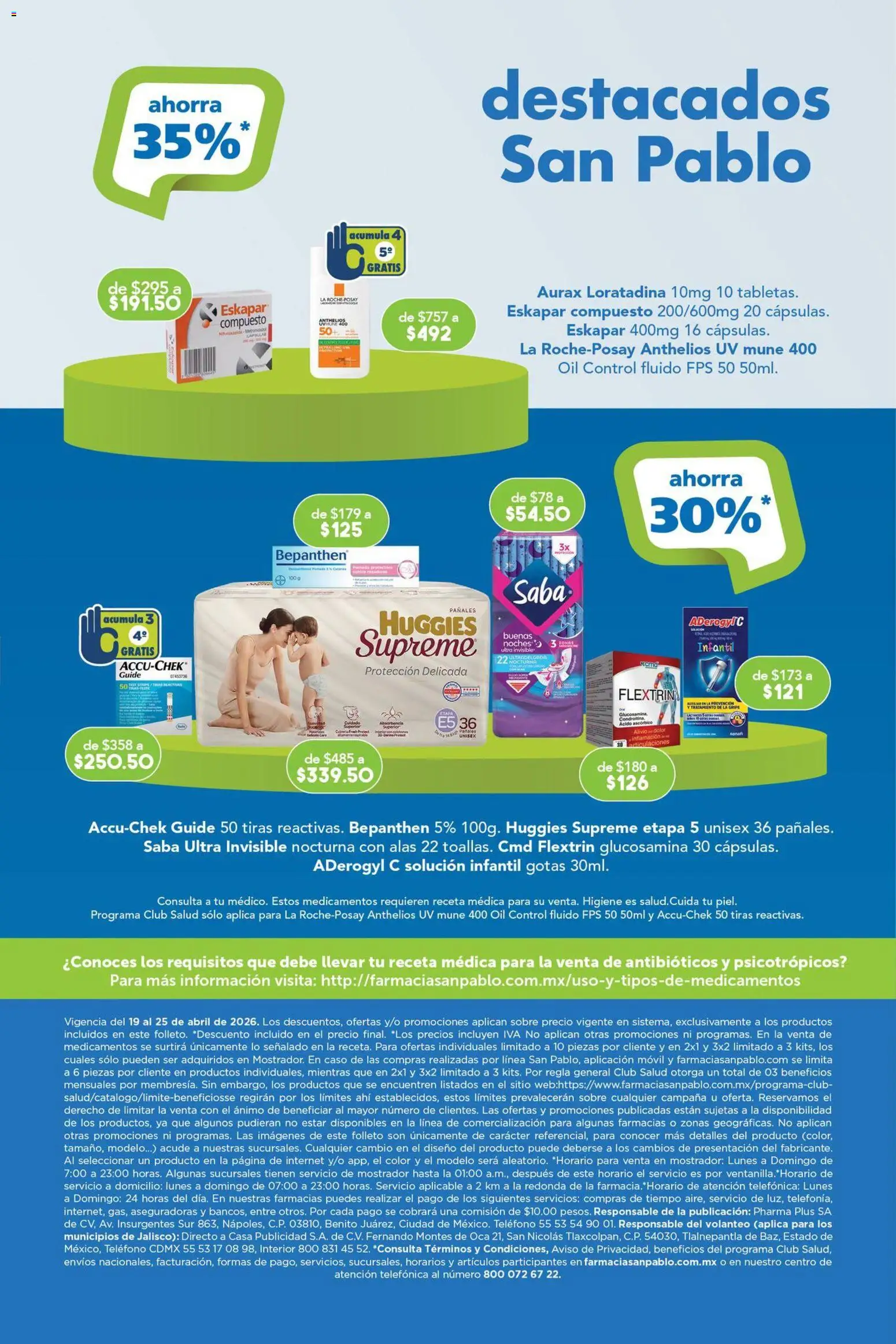 Nuevas ofertas de Farmacia San Pablo válidas en toda la República Mexicana desde el 19.04.2026. ¡Encuentra las mejores ofertas en Farmacia San Pablo catálogo! | Página: 16 | Productos: Movil, Teléfono, Sobre, Campana