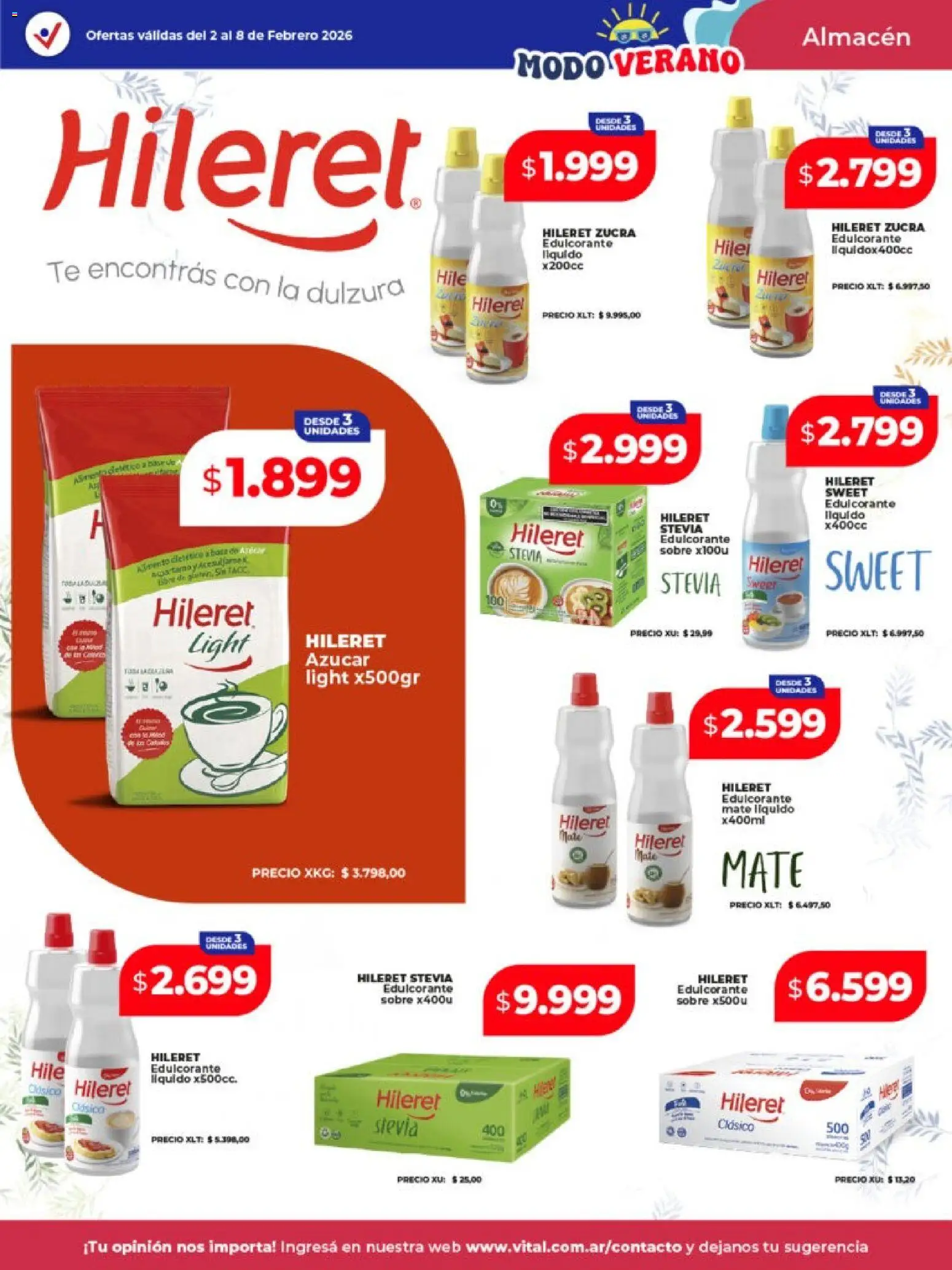 Vital - Ofertas - Santa Fe  │ válido desde el 02.02.2026 | Página: 9 | Productos: Mate, Azucar, Edulcorante, Té