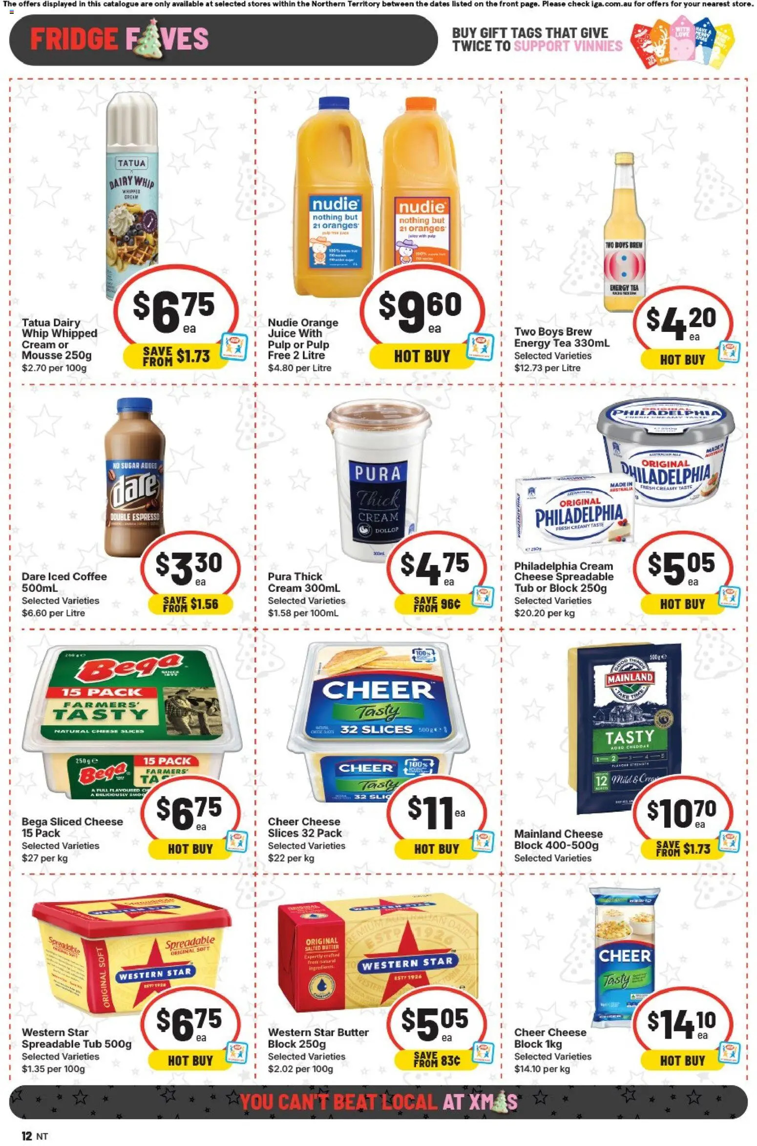 IGA catalogue - valid from 17.12.2025 | Page: 12 | Products: Cheese, Oranges, Sugar, Fridge