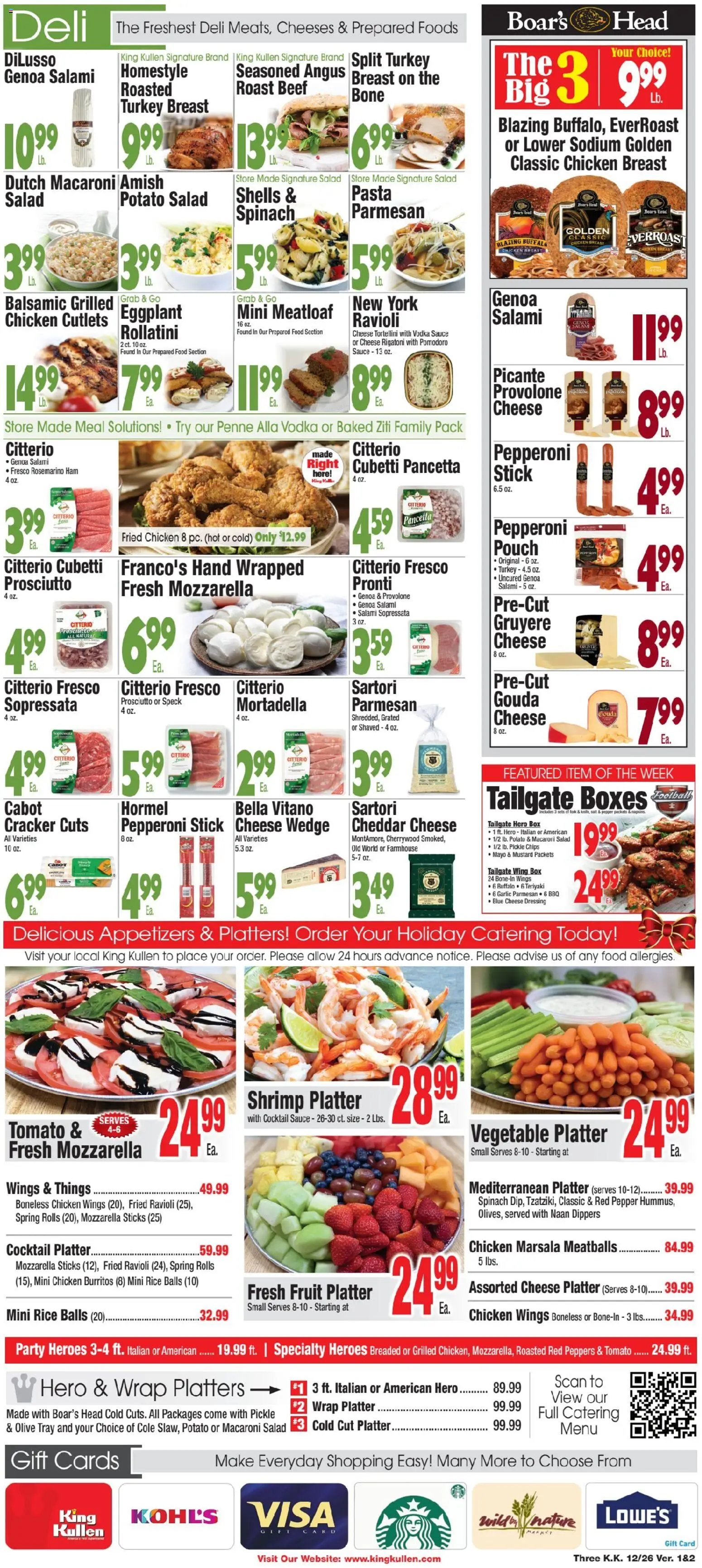 King Kullen Weekly Ad - valid from 25.12.2025 | Page: 3 | Products: Pasta, Chips, Salad, Eggplant