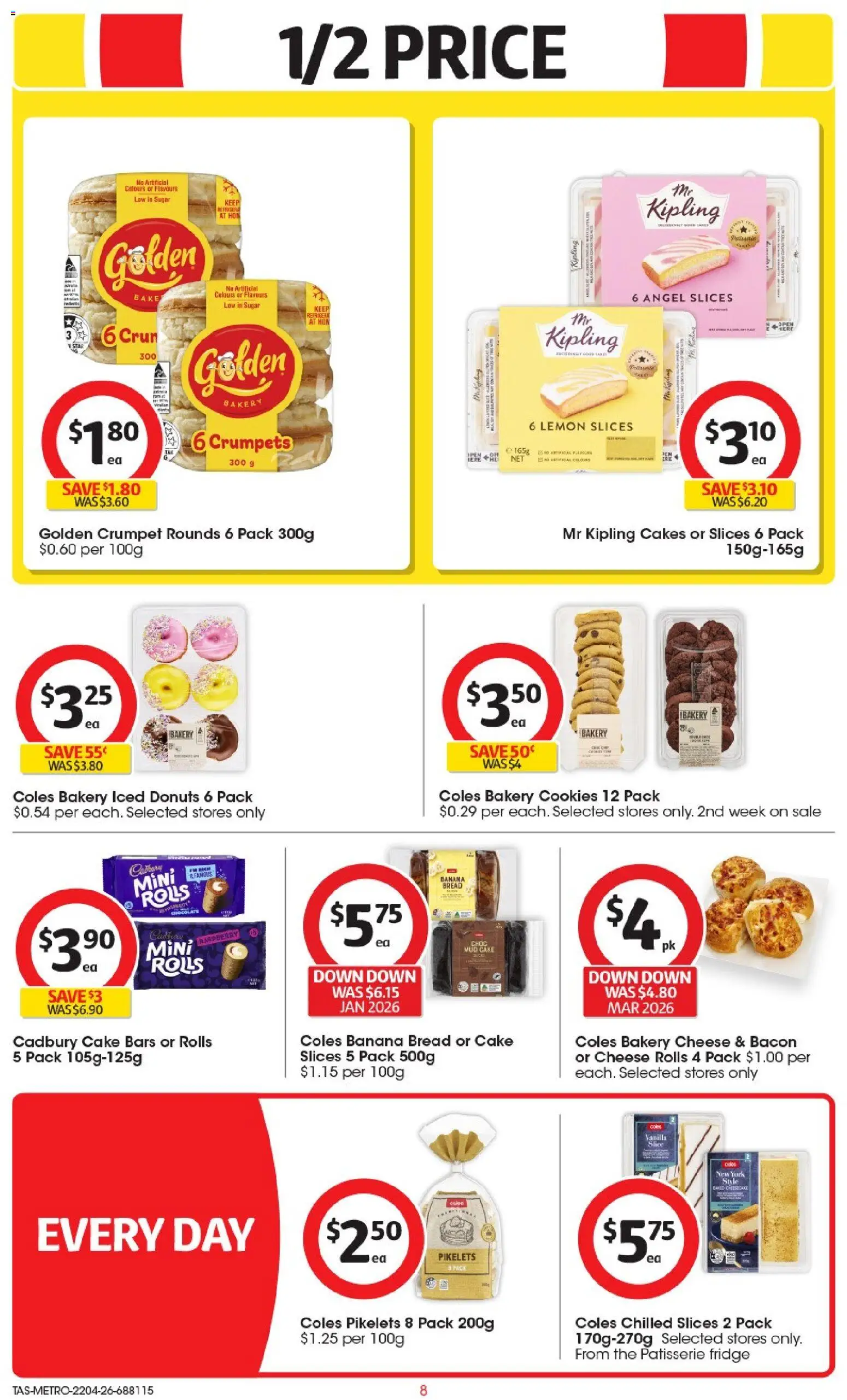 Coles catalogue - valid from 22.04.2026 | Page: 8 | Products: Cheese, Lemon, Fridge, Bakery