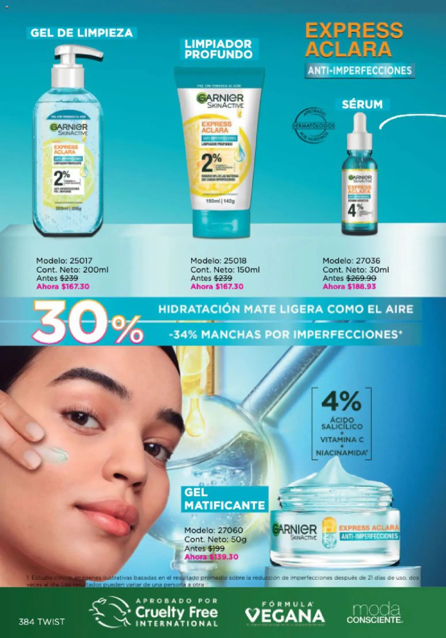 Nuevas ofertas de Ilusión válidas en toda la República Mexicana desde el 01.04.2026. ¡Encuentra las mejores ofertas en Ilusión catálogo Primavera! | Página: 386 | Productos: Serum, Limpiador, Mate, Sobre