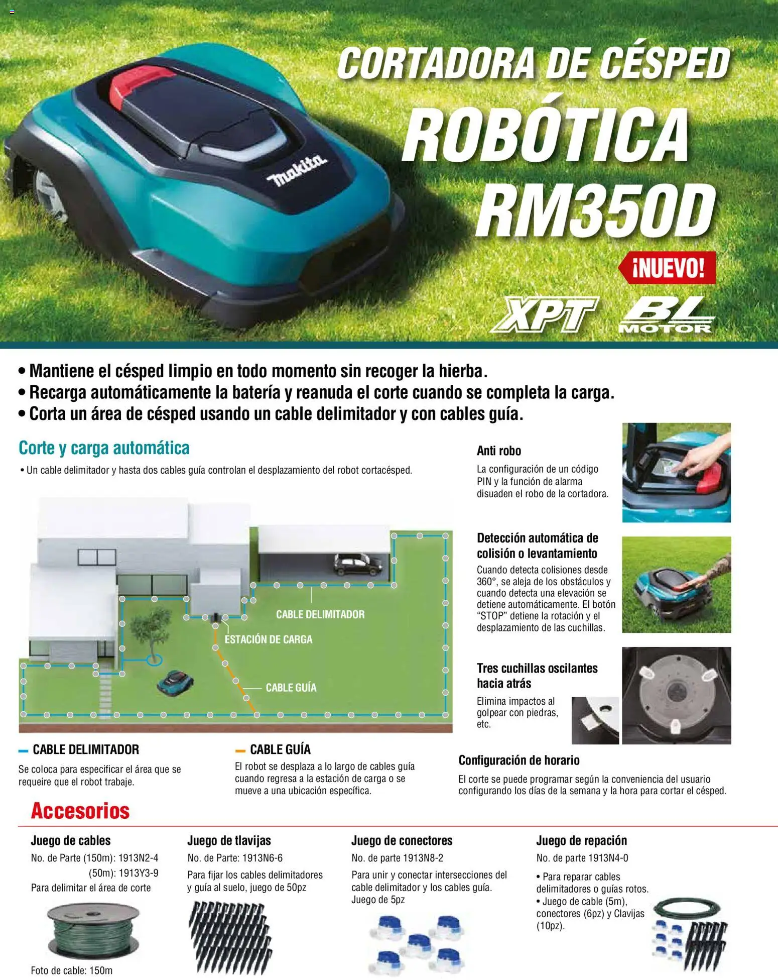 Nuevas ofertas de Makita válidas en toda la República Mexicana desde el 01.01.2024. ¡Encuentra las mejores ofertas en Makita catálogo General! | Página: 74 | Productos: Robot, Cable, Cortadora de cesped, Batería