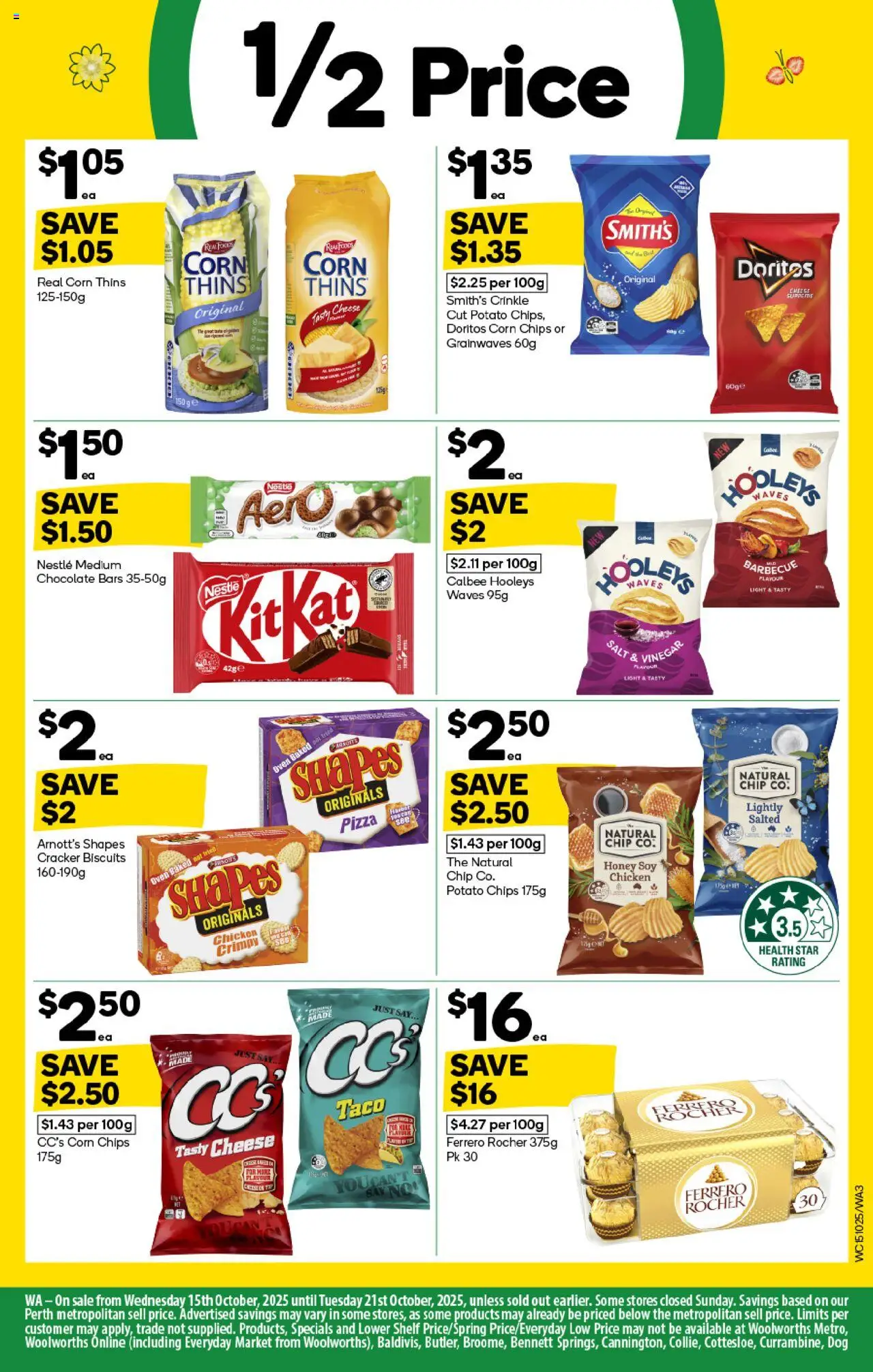 Woolworths catalogue - valid from 15.10.2025 | Page: 3 | Products: Pizza, Honey, Chips, Salt
