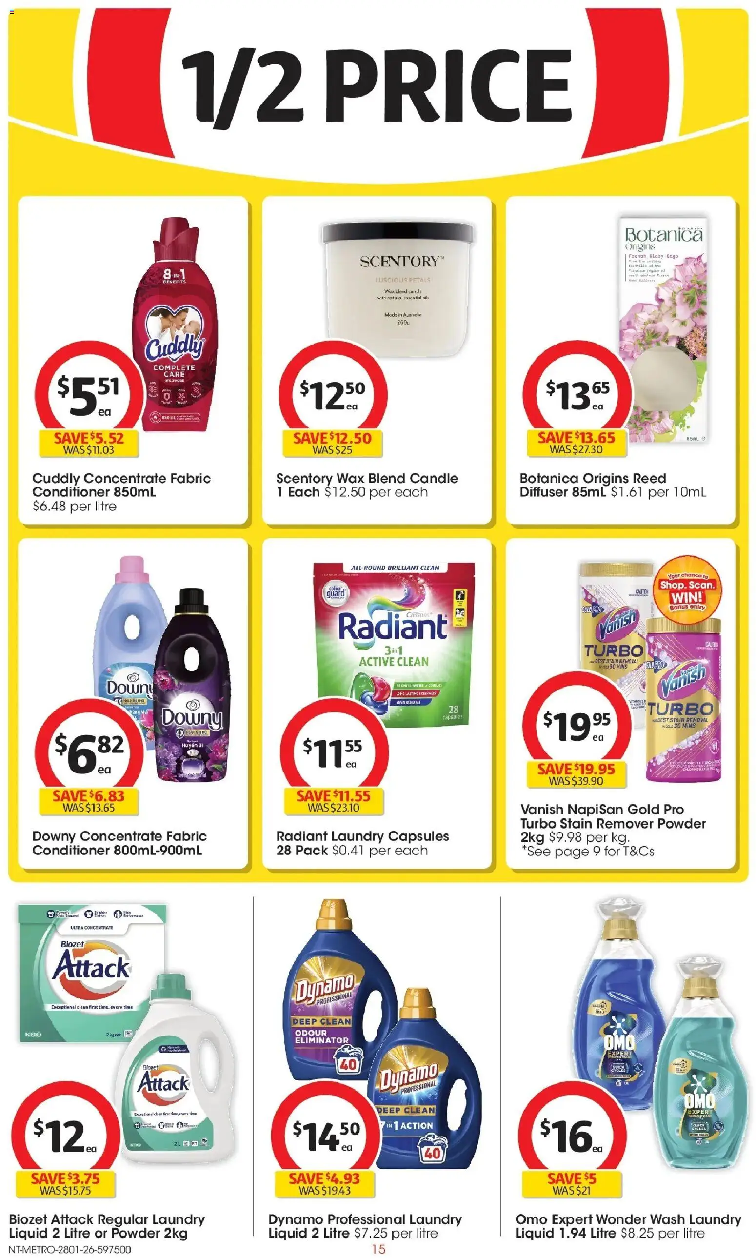 Coles catalogue - valid from 28.01.2026 | Page: 15 | Products: Powder, Conditioner, Stain remover, Laundry