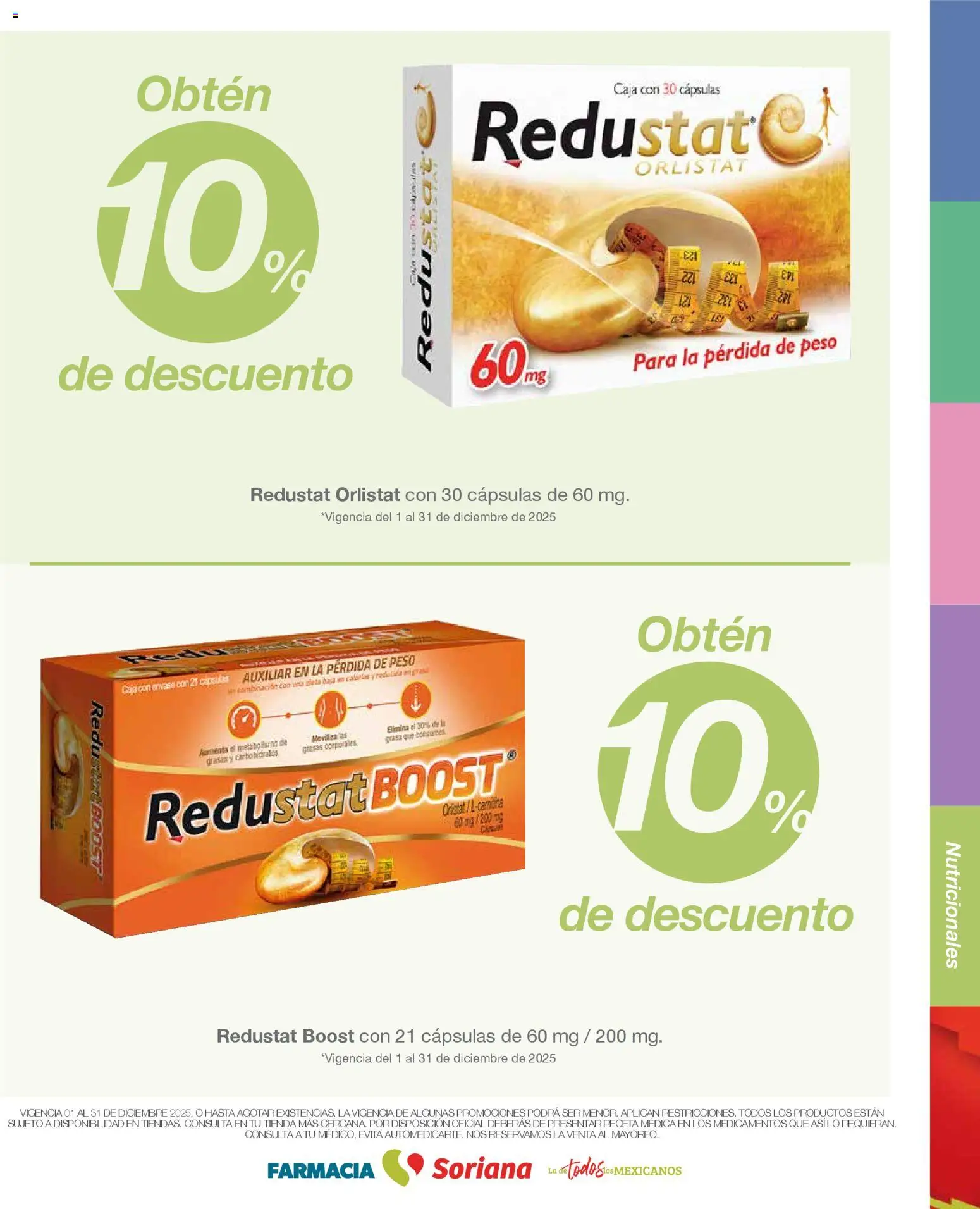 Nuevas ofertas de Soriana válidas en toda la República Mexicana desde el 01.12.2025. ¡Encuentra las mejores ofertas en Soriana - Folleto Farmacia Soriana Diciembre Súper Nacional! | Página: 9