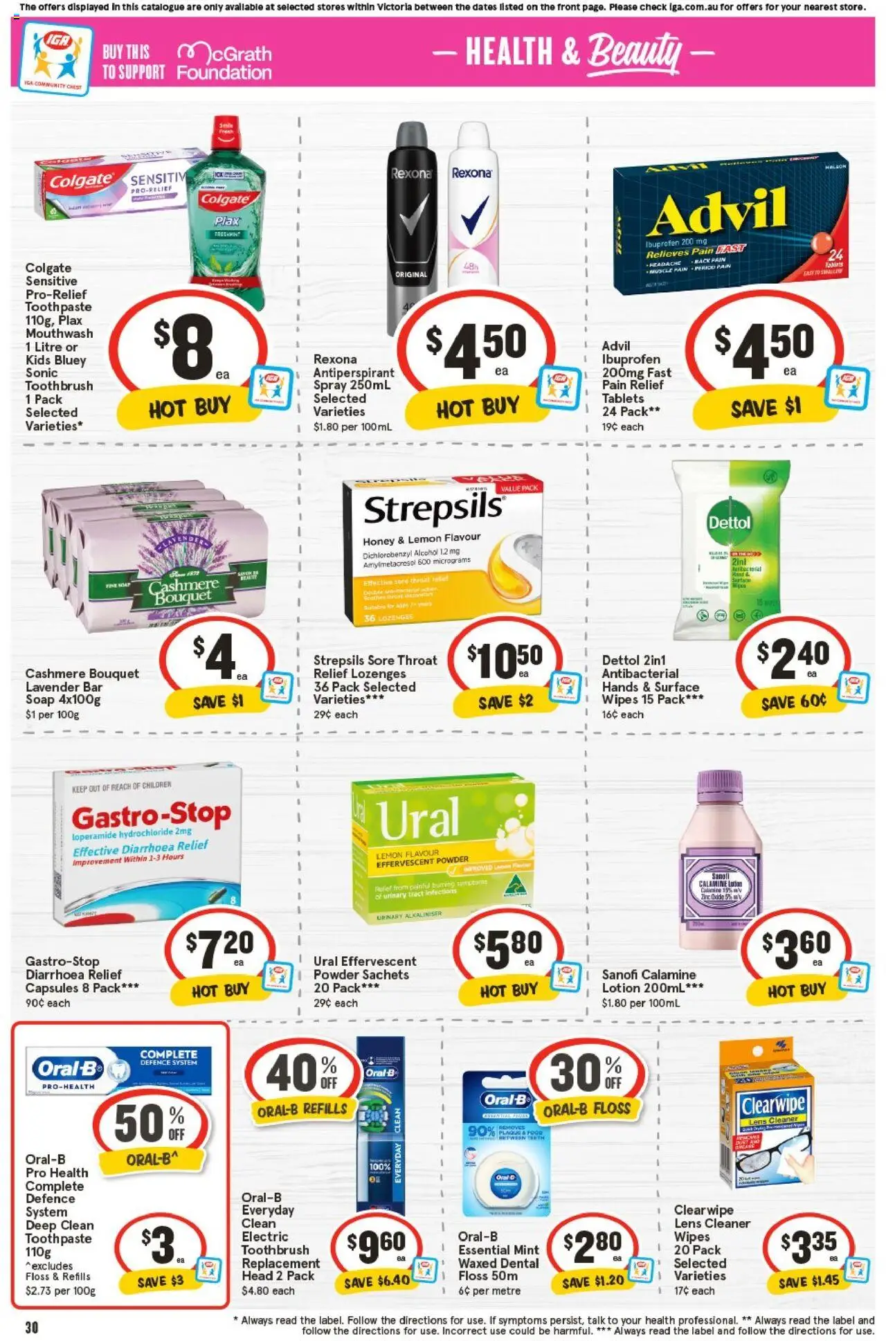 IGA catalogue - valid from 10.09.2025 | Page: 30 | Products: Honey, Toothpaste, Mouthwash, Pain relief