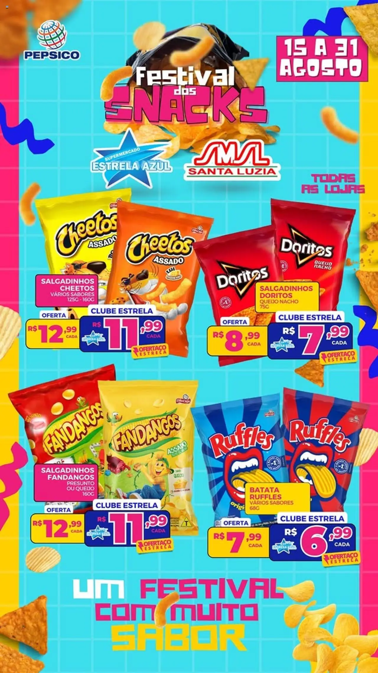Estrela Azul Folheto - válido de 15.08.2025 | Página: 1 | Produtos: Queijo, Presunto, Cheetos, Batata