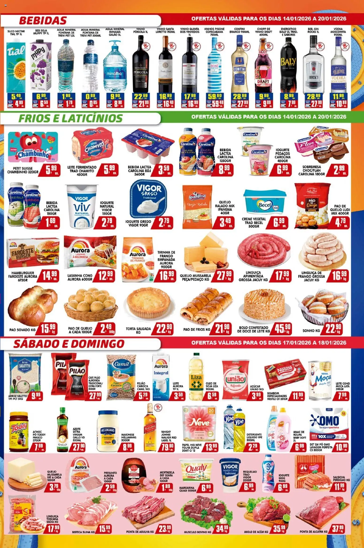 Higa's Supermercado Folheto - válido de 14.01.2026 | Página: 3 | Produtos: Presunto, Creme, Soja, Pão de queijo