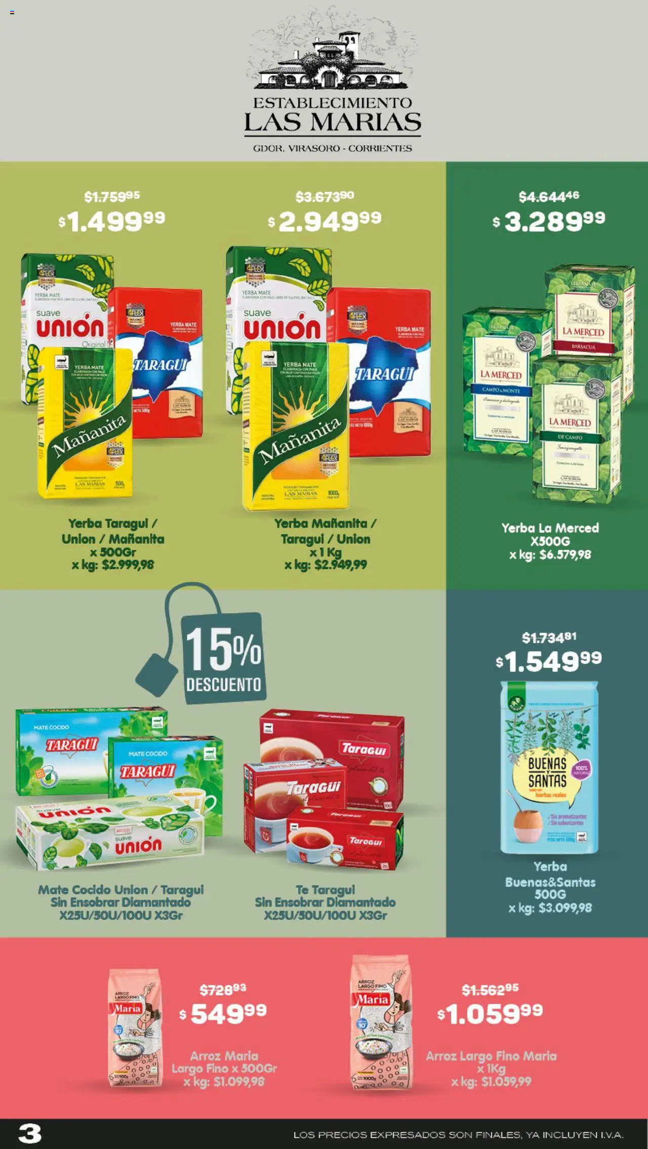 Makro - Ofertas Especiales │ válido desde el 11.09.2025 | Página: 3 | Productos: Mate, Arroz, Té, Mate cocido